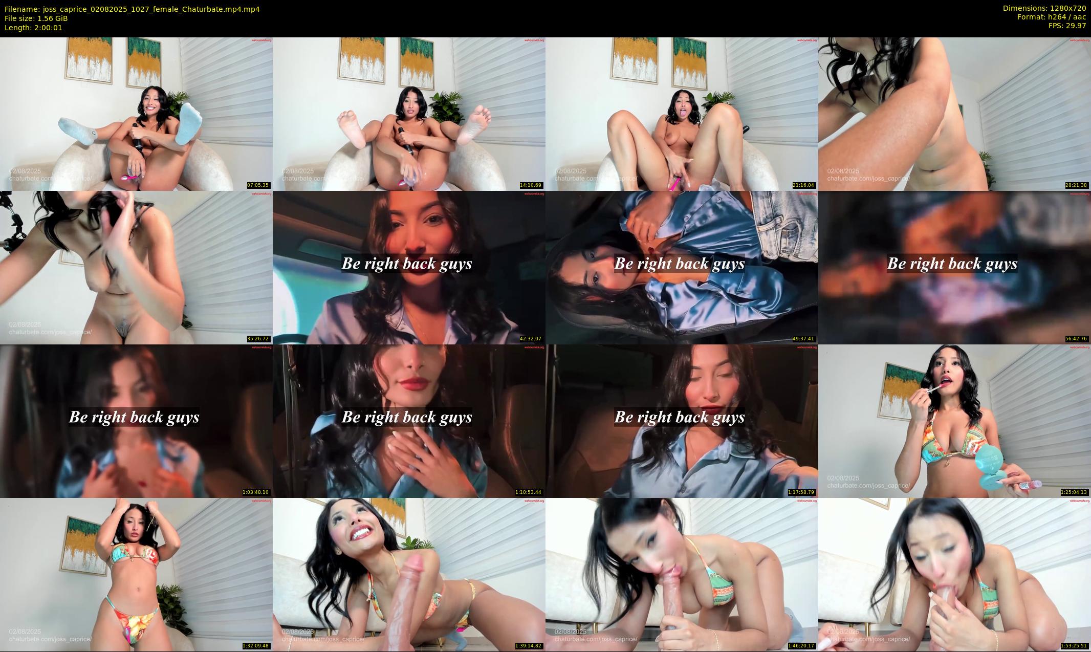 joss_caprice — 121 minute Chaturbate female cam show recording, 720p, Aug 2, 2025