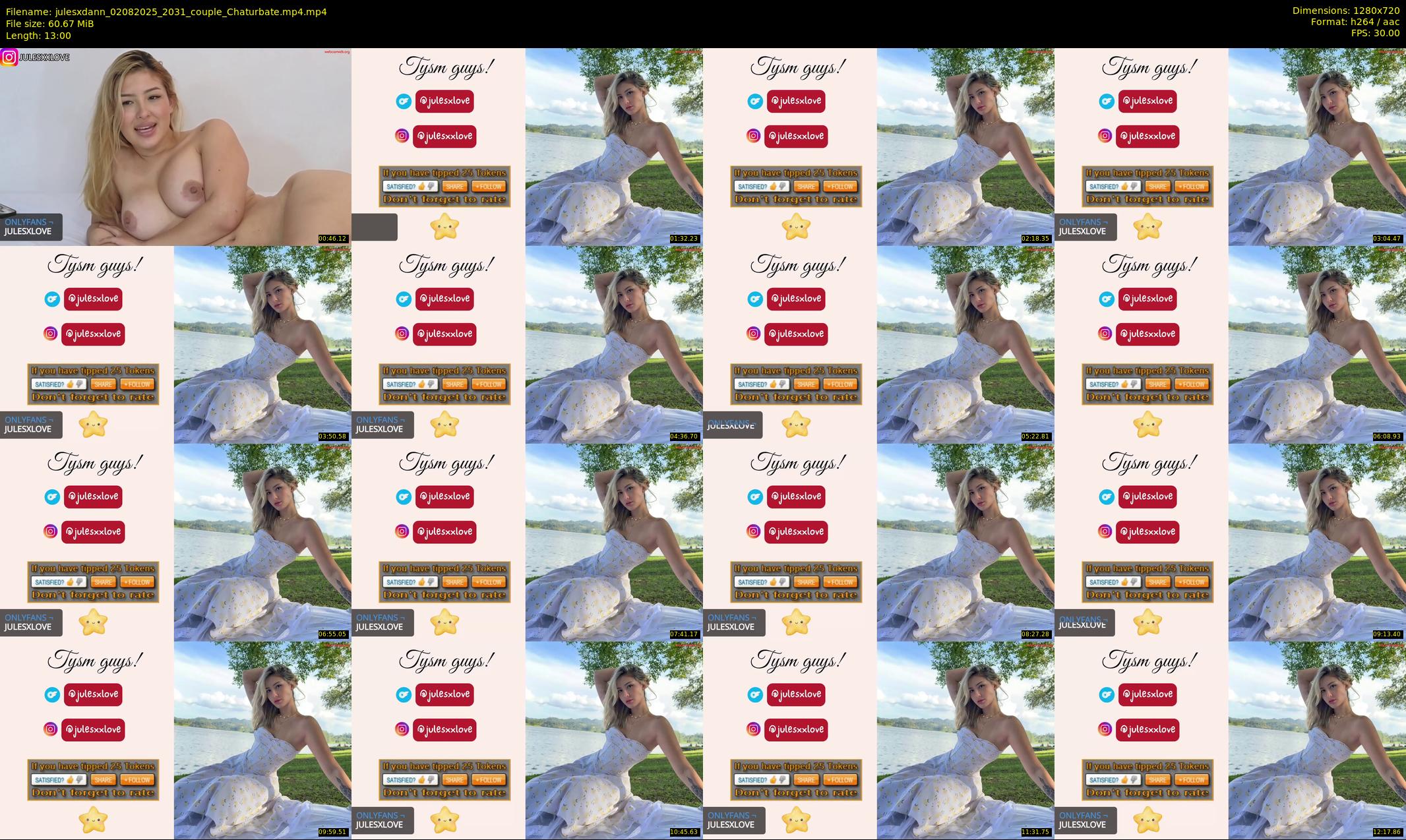 julesxdann — 13 minute Chaturbate couple cam show recording, 720p, Aug 2, 2025