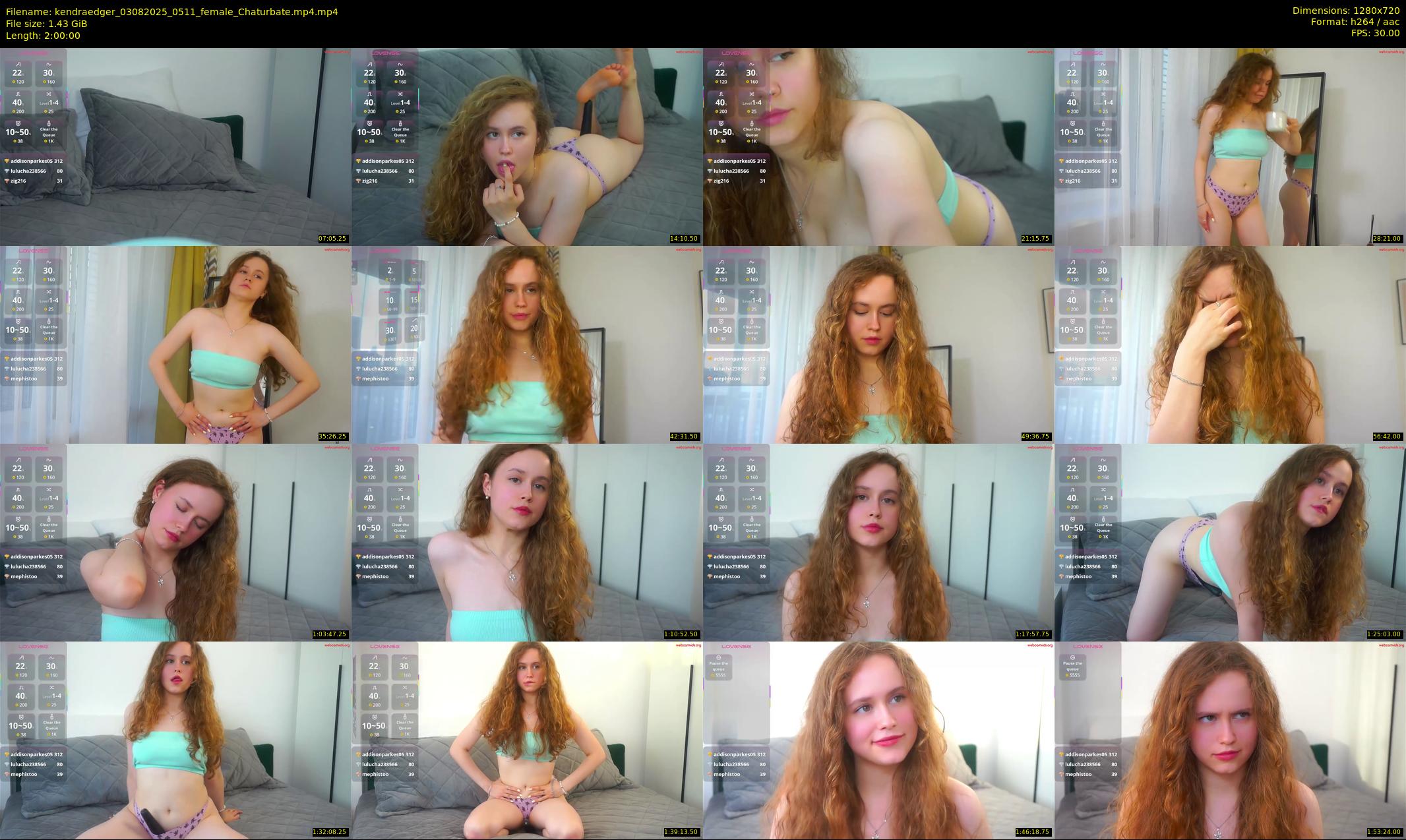 kendraedger — 120 minute Chaturbate female cam show recording, 720p, Aug 3, 2025