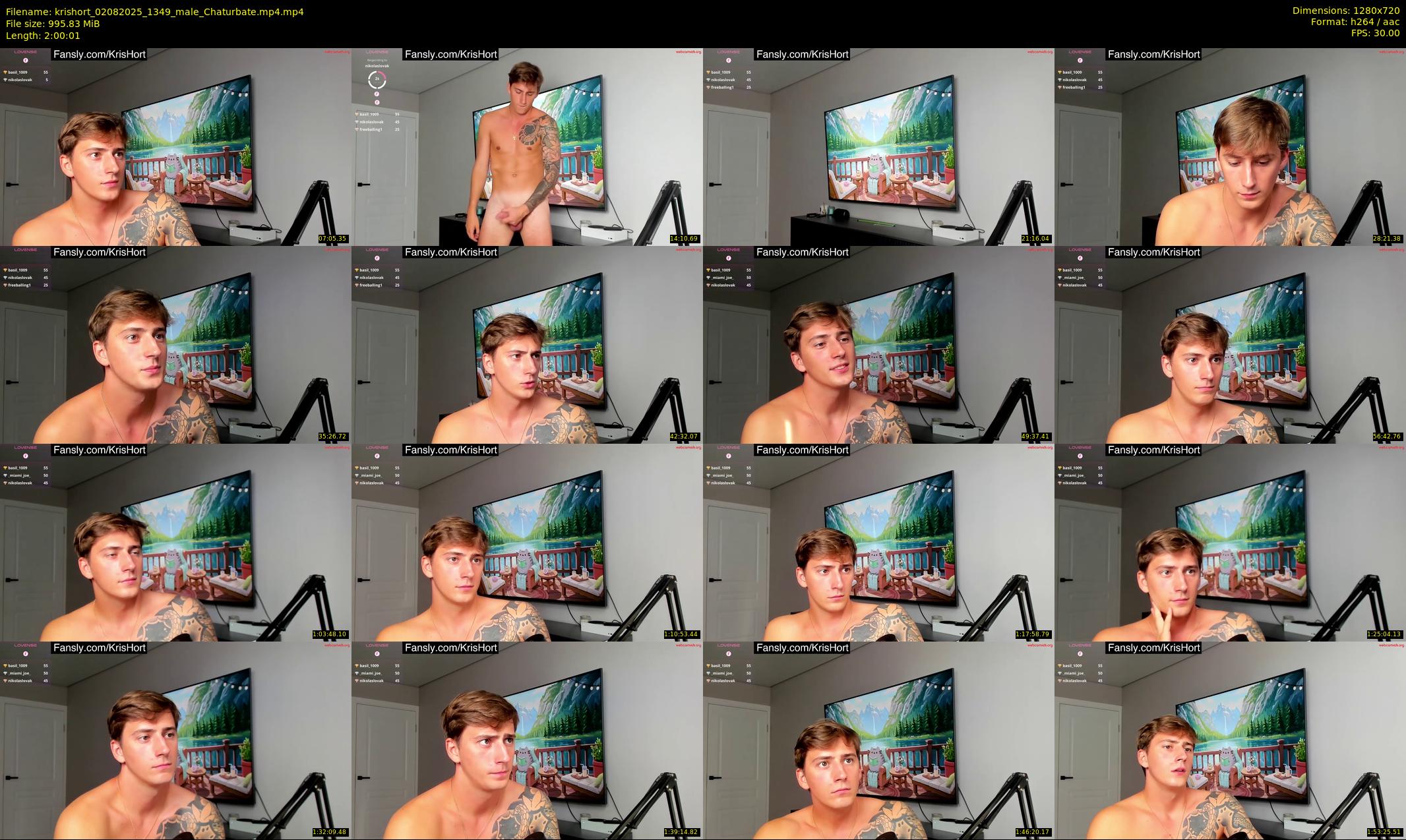 krishort — 121 minute Chaturbate male cam show recording, 720p, Aug 2, 2025