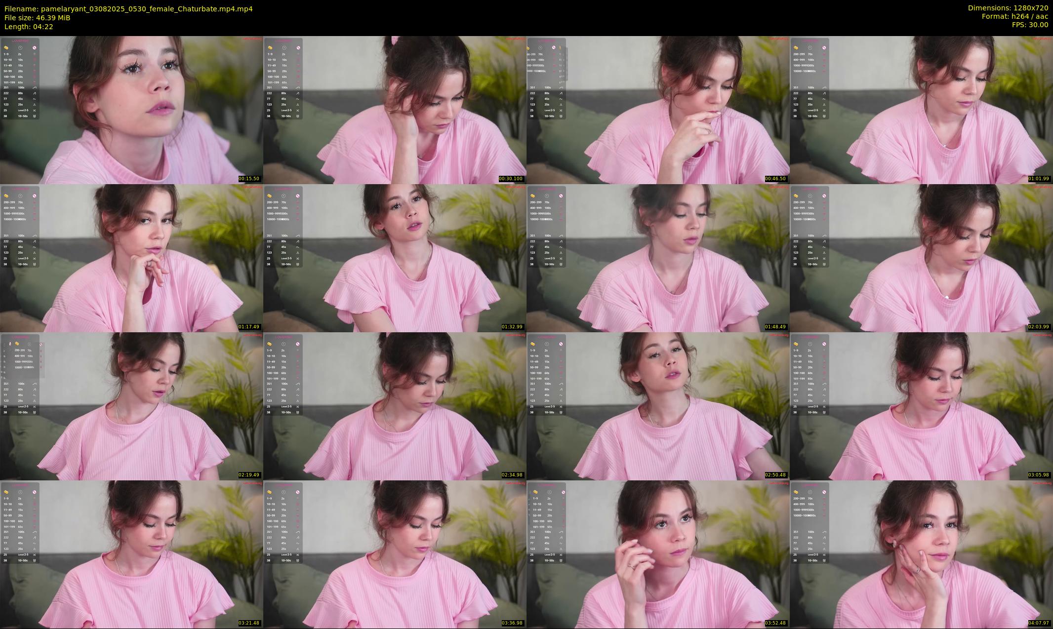 pamelaryant — 5 minute Chaturbate female cam show recording, 720p, Aug 3, 2025