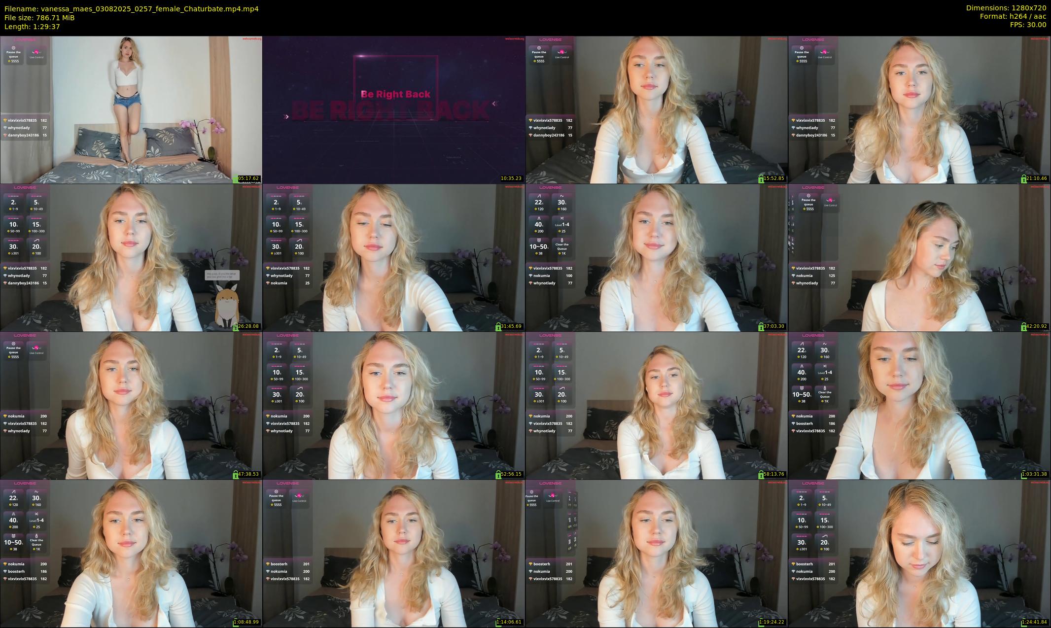 vanessa_maes — 90 minute Chaturbate female cam show recording, 720p, Aug 3, 2025