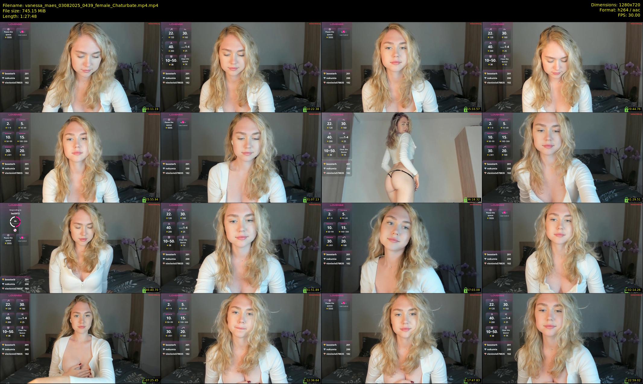 vanessa_maes — 88 minute Chaturbate female cam show recording, 720p, Aug 3, 2025