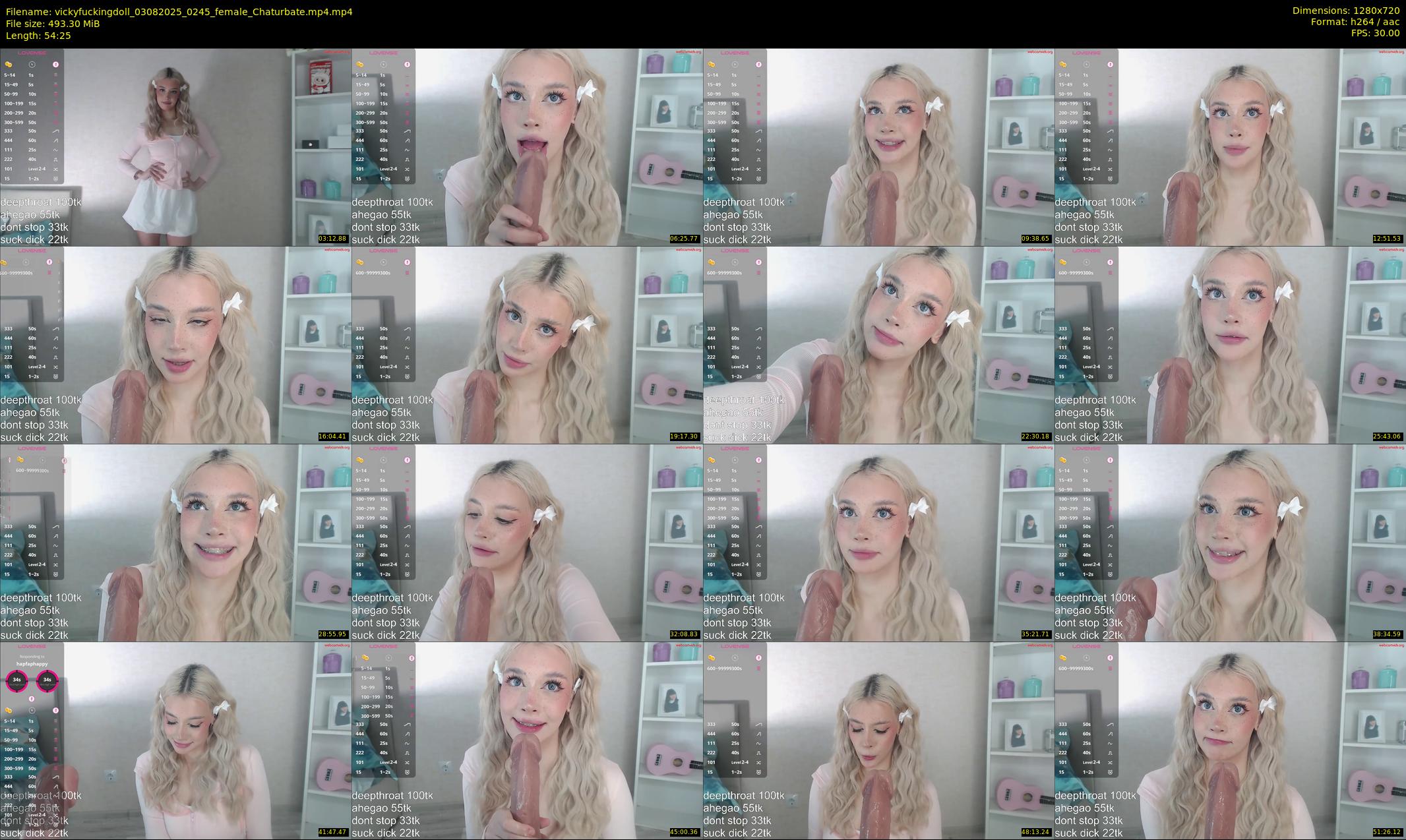 vickyfuckingdoll — 55 minute Chaturbate female cam show recording, 720p, Aug 3, 2025