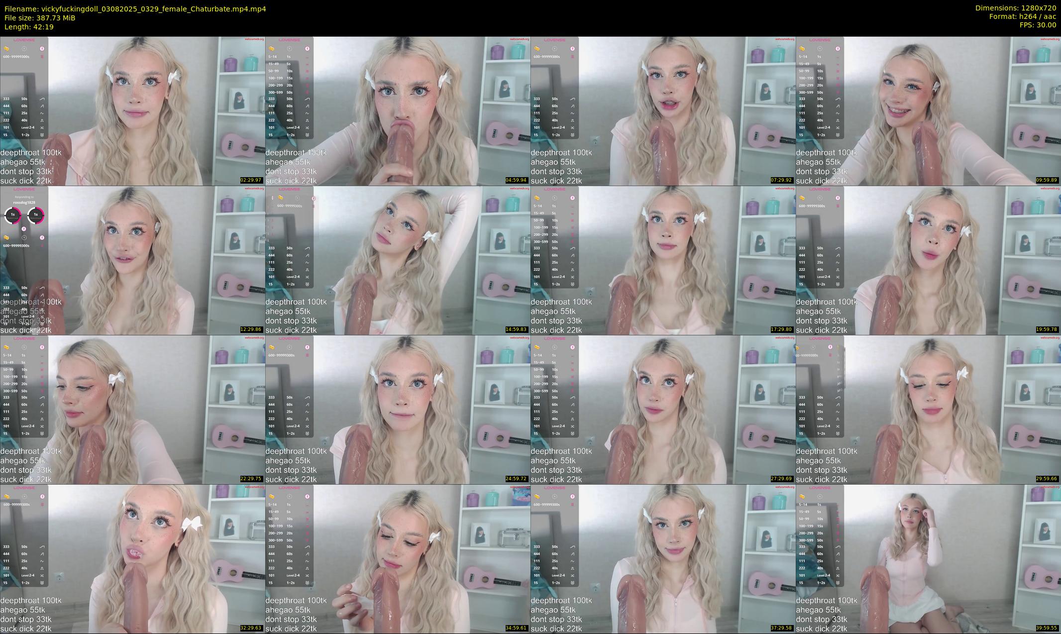 vickyfuckingdoll — 43 minute Chaturbate female cam show recording, 720p, Aug 3, 2025
