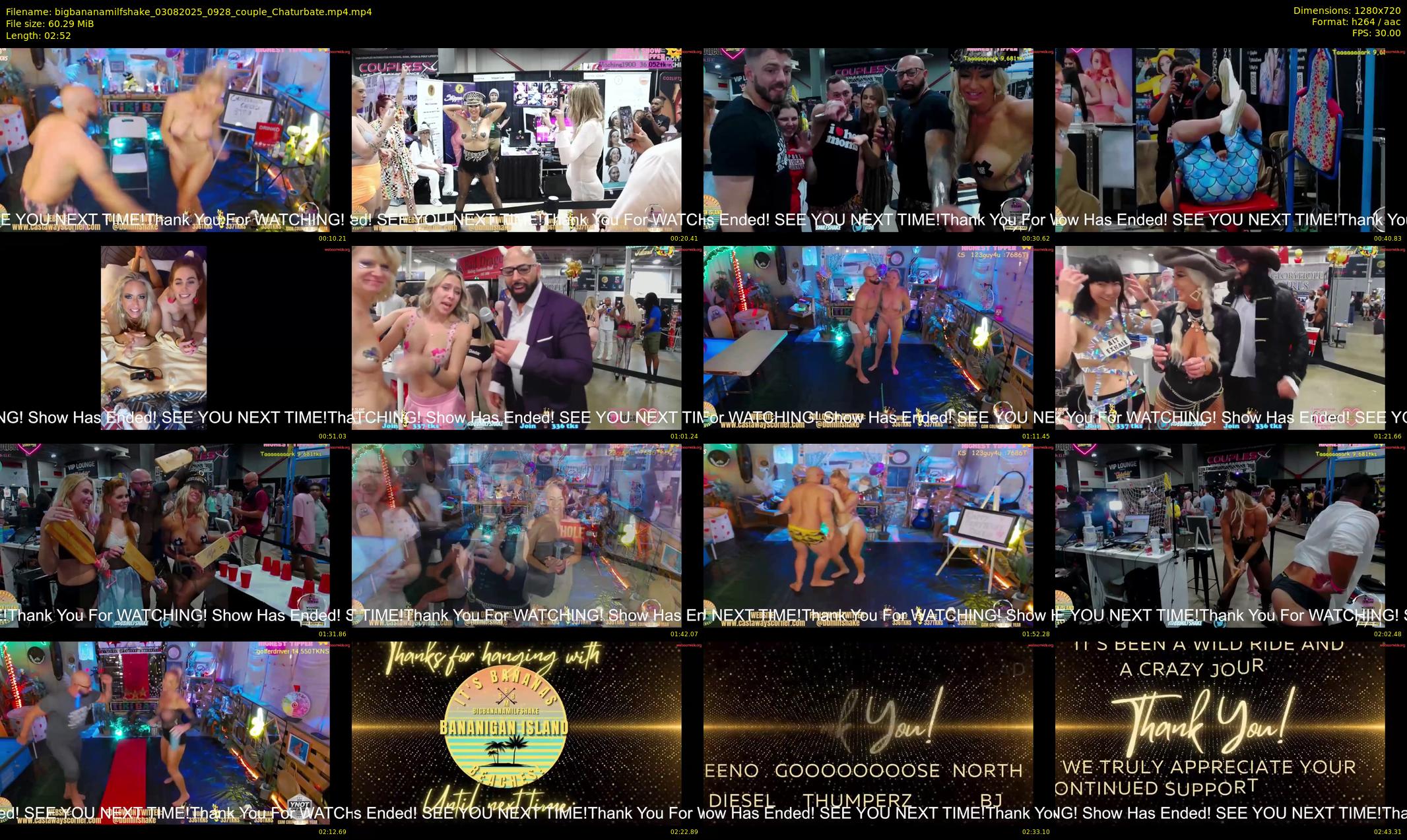 bigbananamilfshake — 3 minute Chaturbate couple cam show recording, 720p, Aug 3, 2025