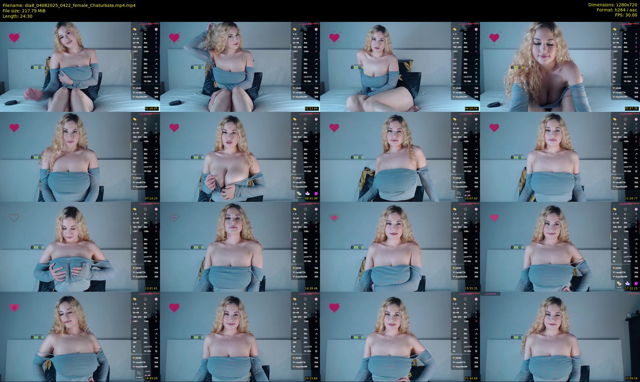 dia8 — 25 minute Chaturbate female cam show recording, 720p, Aug 4, 2025
