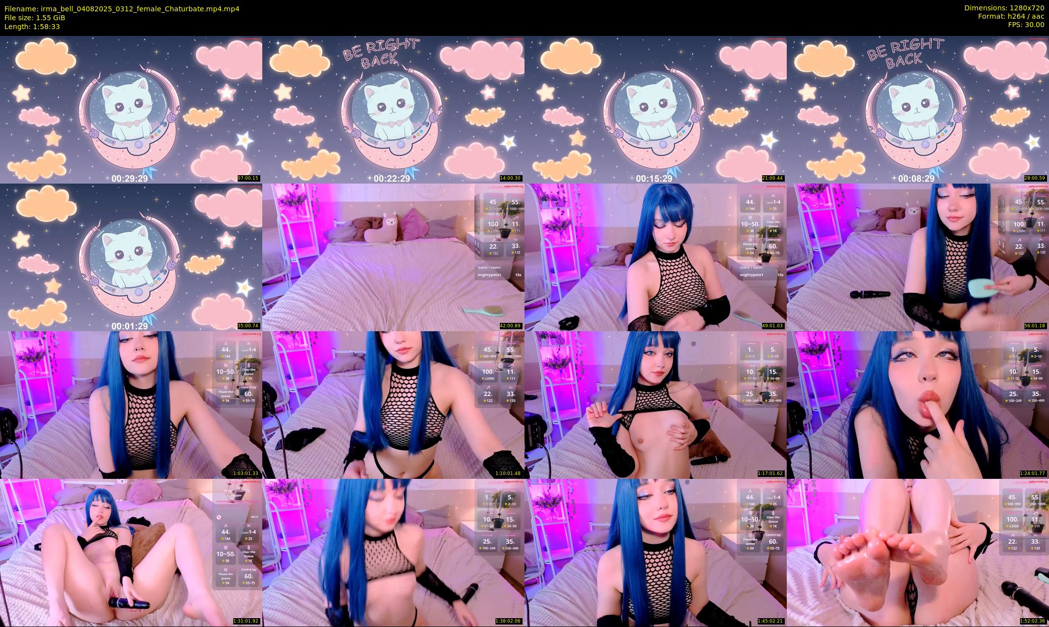 irma_bell — 119 minute Chaturbate female cam show recording, 720p, Aug 4, 2025