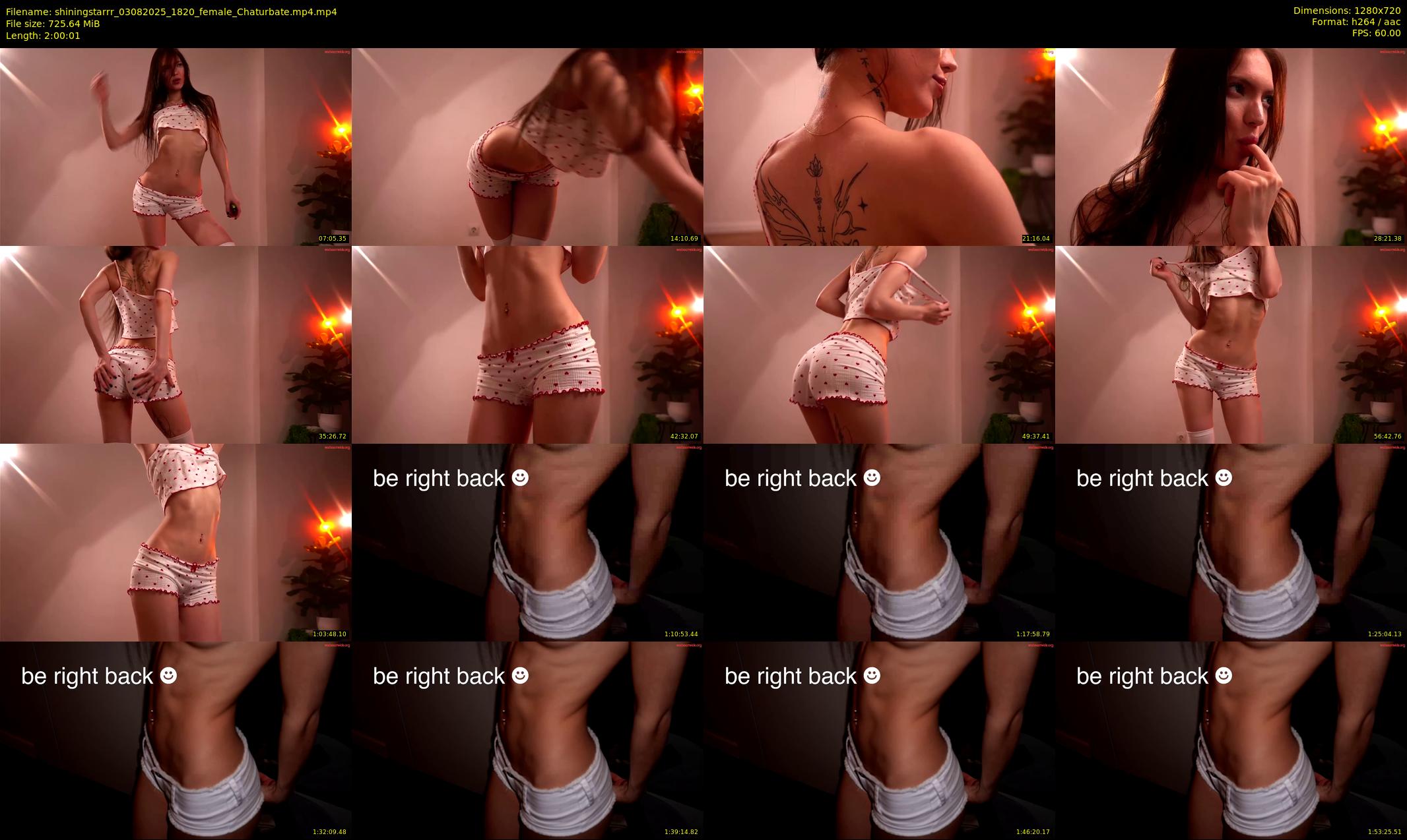 shiningstarrr — 121 minute Chaturbate female cam show recording, 720p, Aug 3, 2025