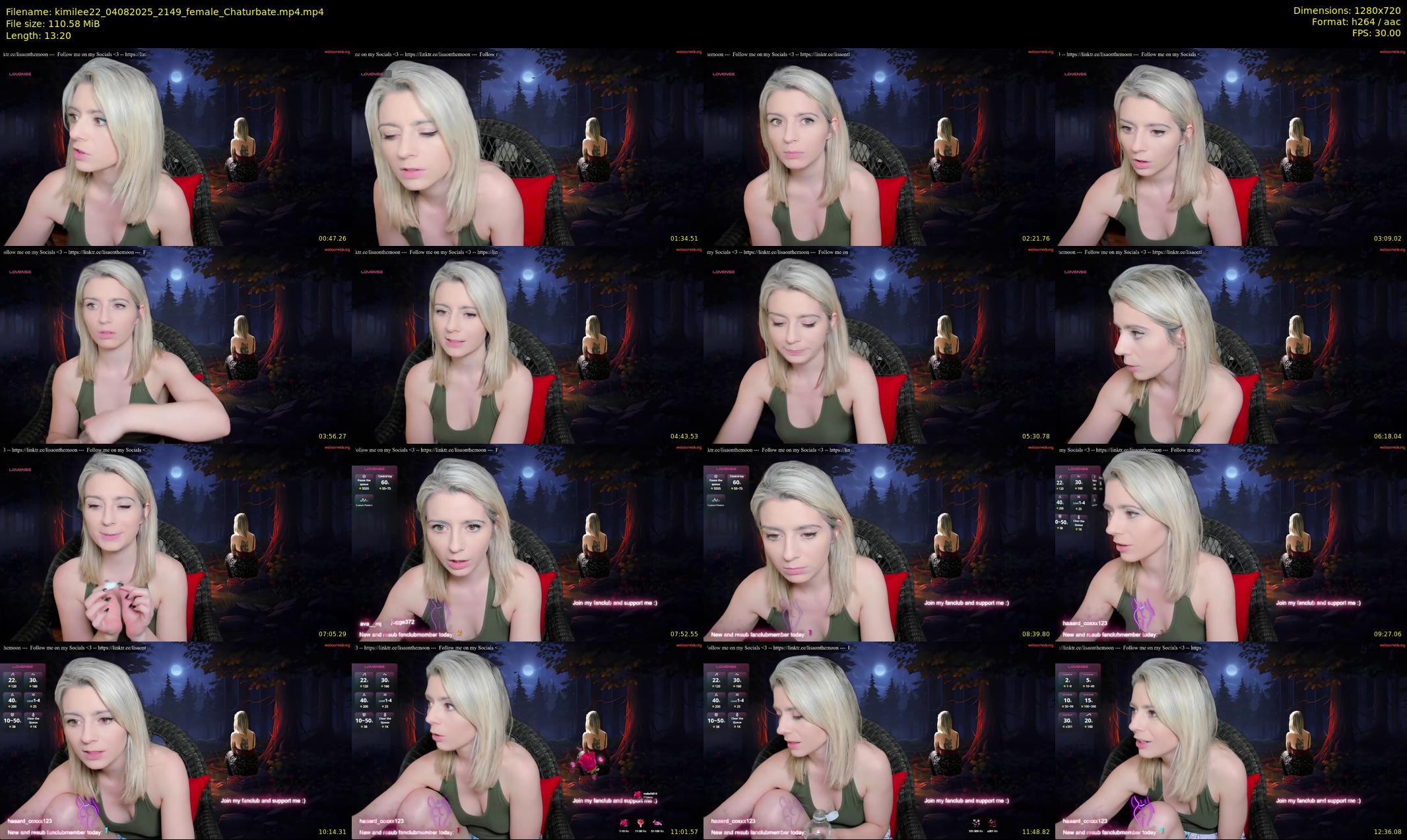 kimilee22 — 14 minute Chaturbate female cam show recording, 720p, Aug 4, 2025