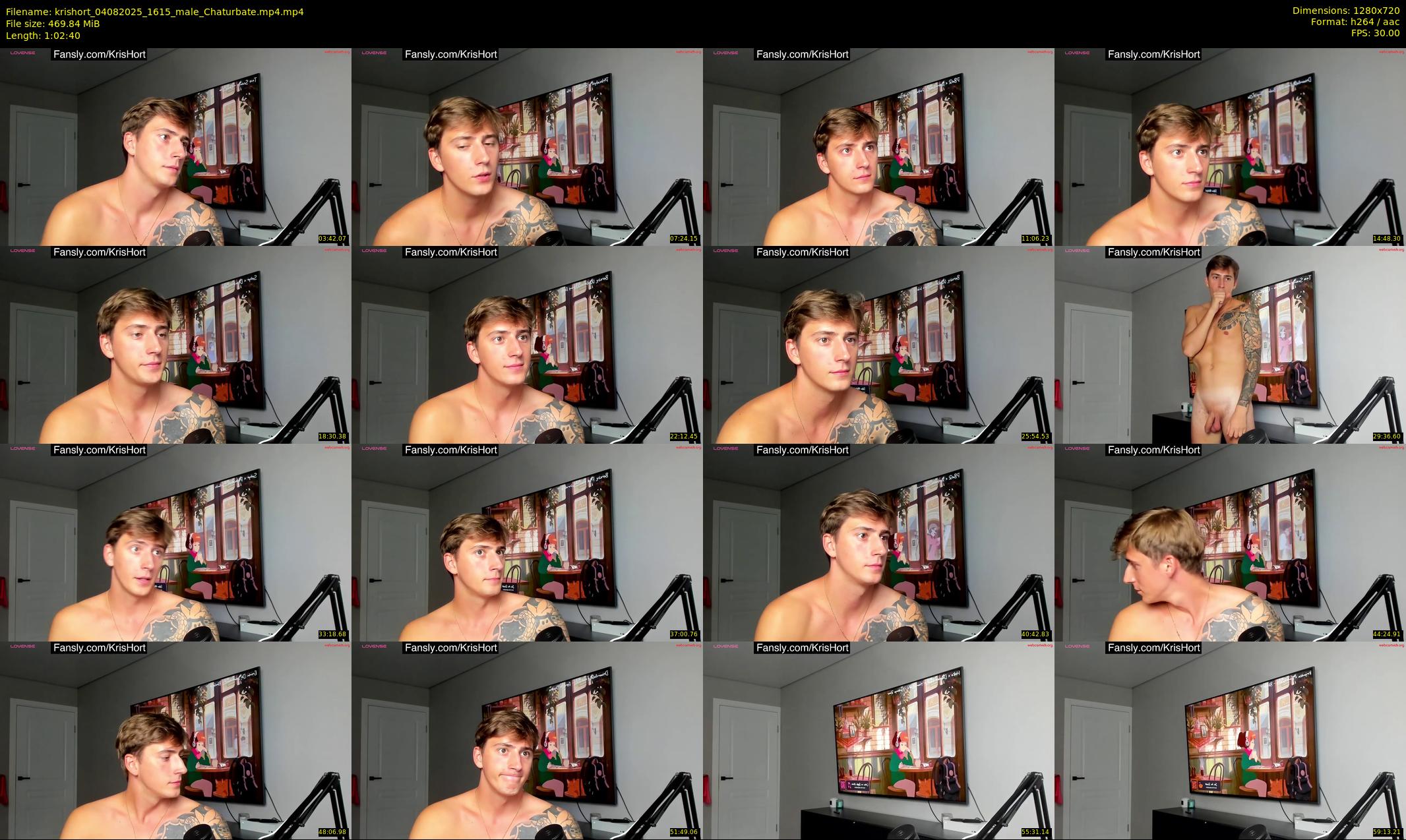 krishort — 63 minute Chaturbate male cam show recording, 720p, Aug 4, 2025