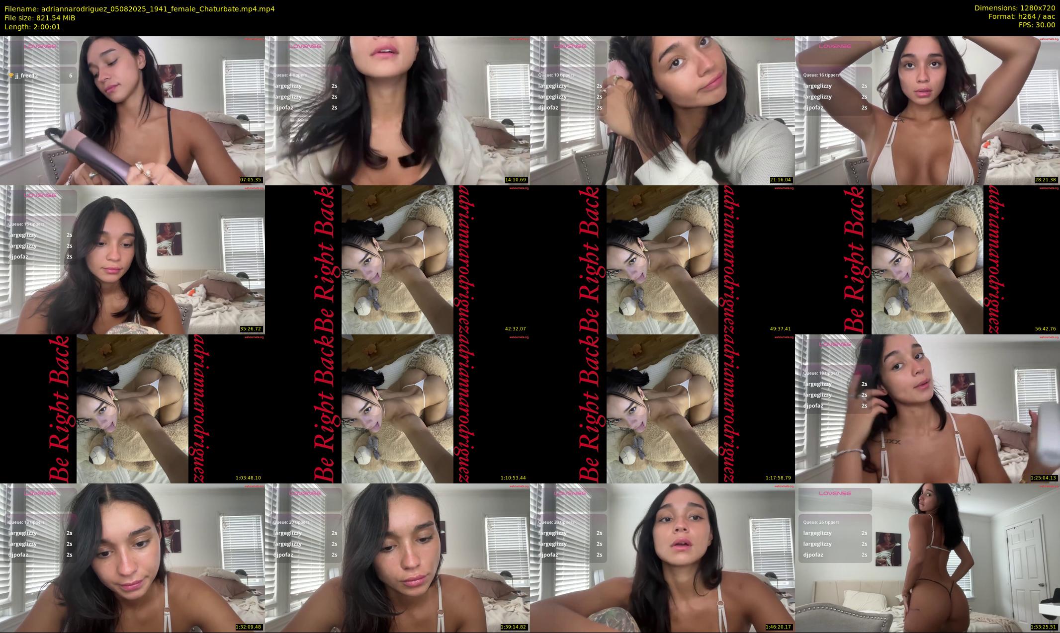 adriannarodriguez — 121 minute Chaturbate female cam show recording, 720p, Aug 5, 2025