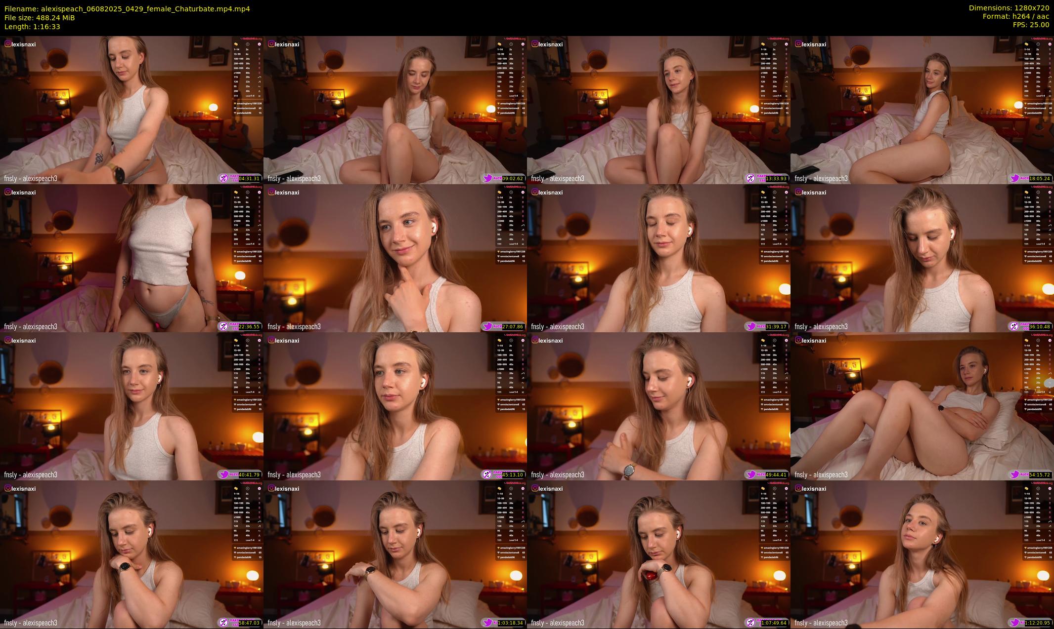 alexispeach — 77 minute Chaturbate female cam show recording, 720p, Aug 6, 2025