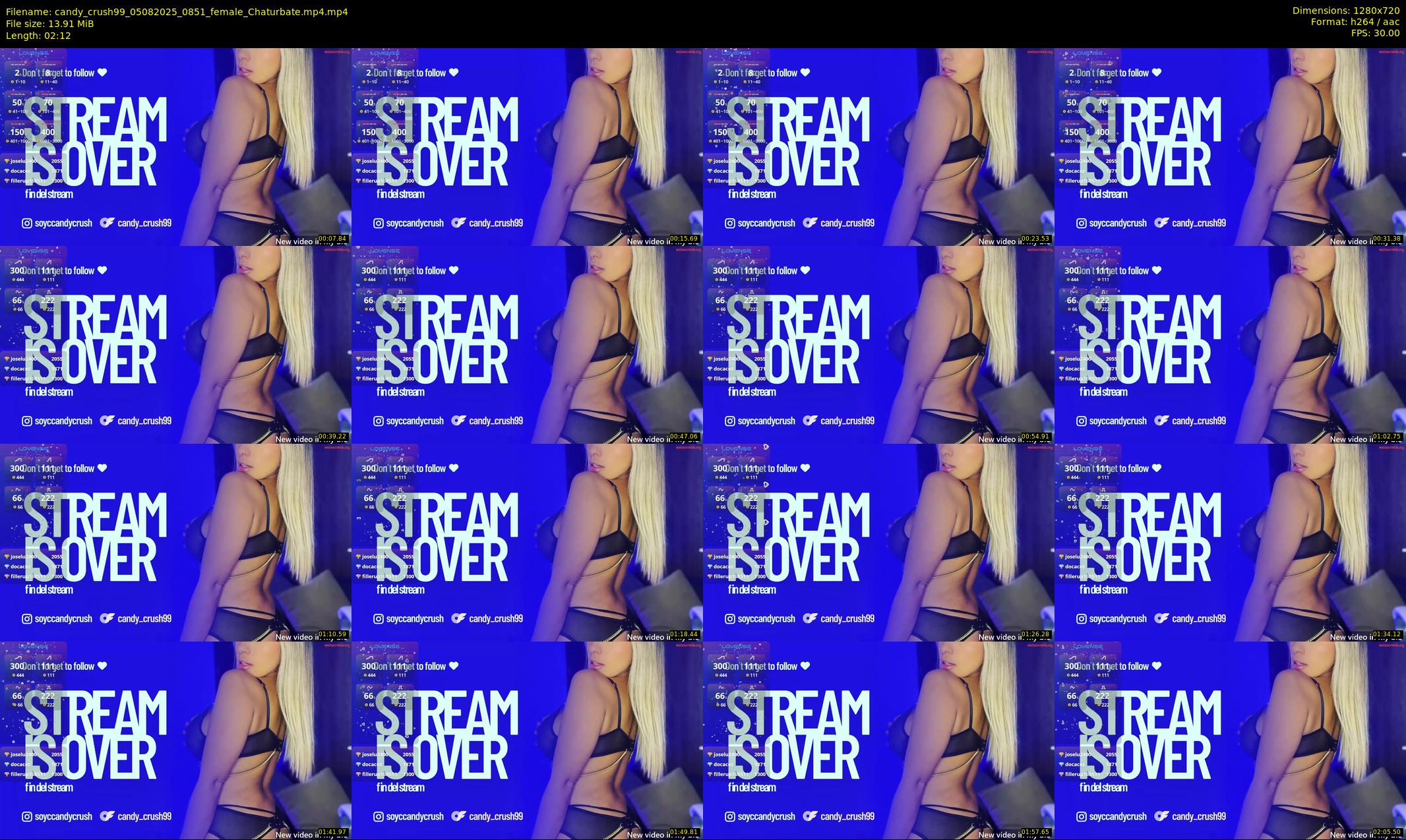 candy_crush99 — 3 minute Chaturbate female cam show recording, 720p, Aug 5, 2025
