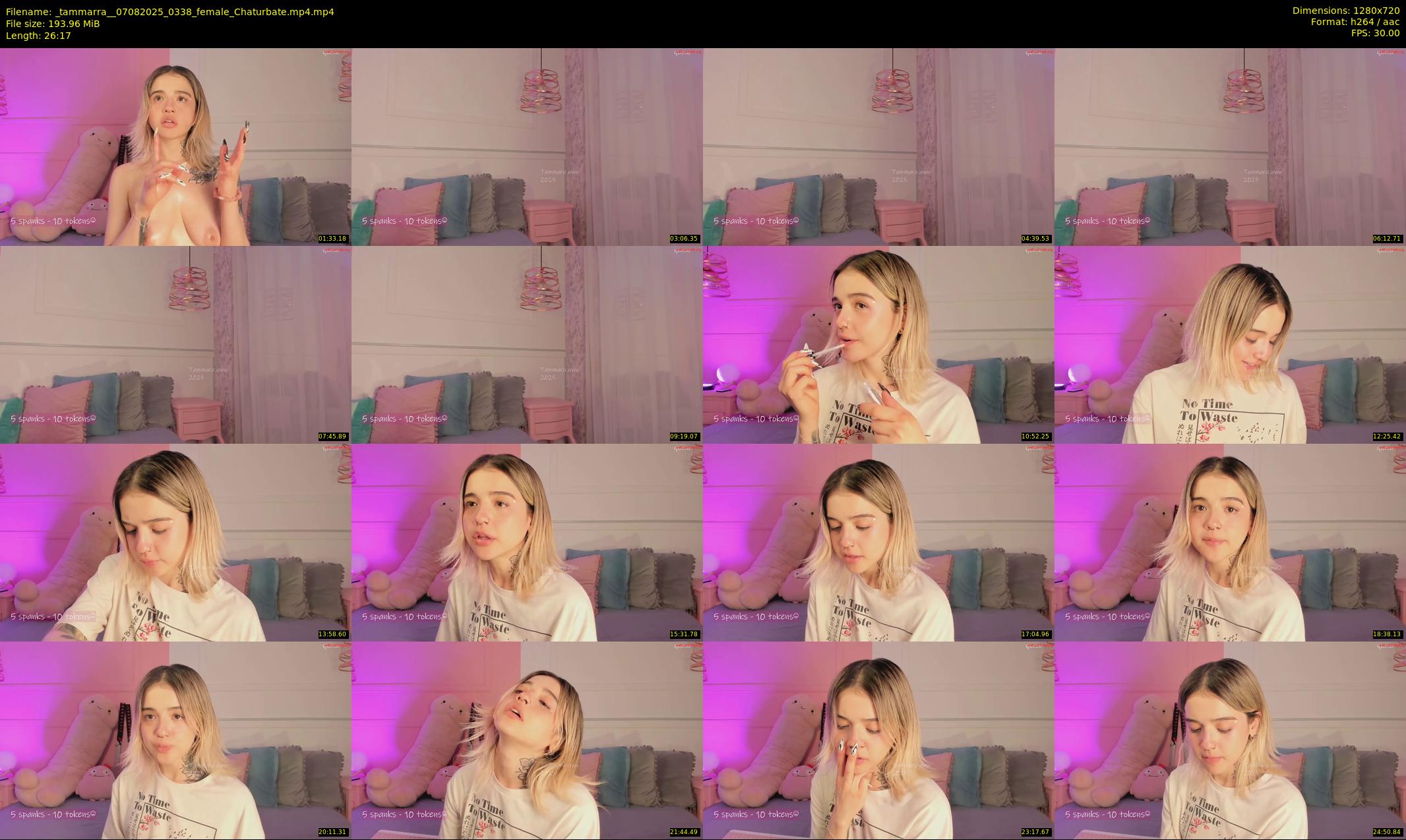 _tammarra_ — 27 minute Chaturbate female cam show recording, 720p, Aug 7, 2025