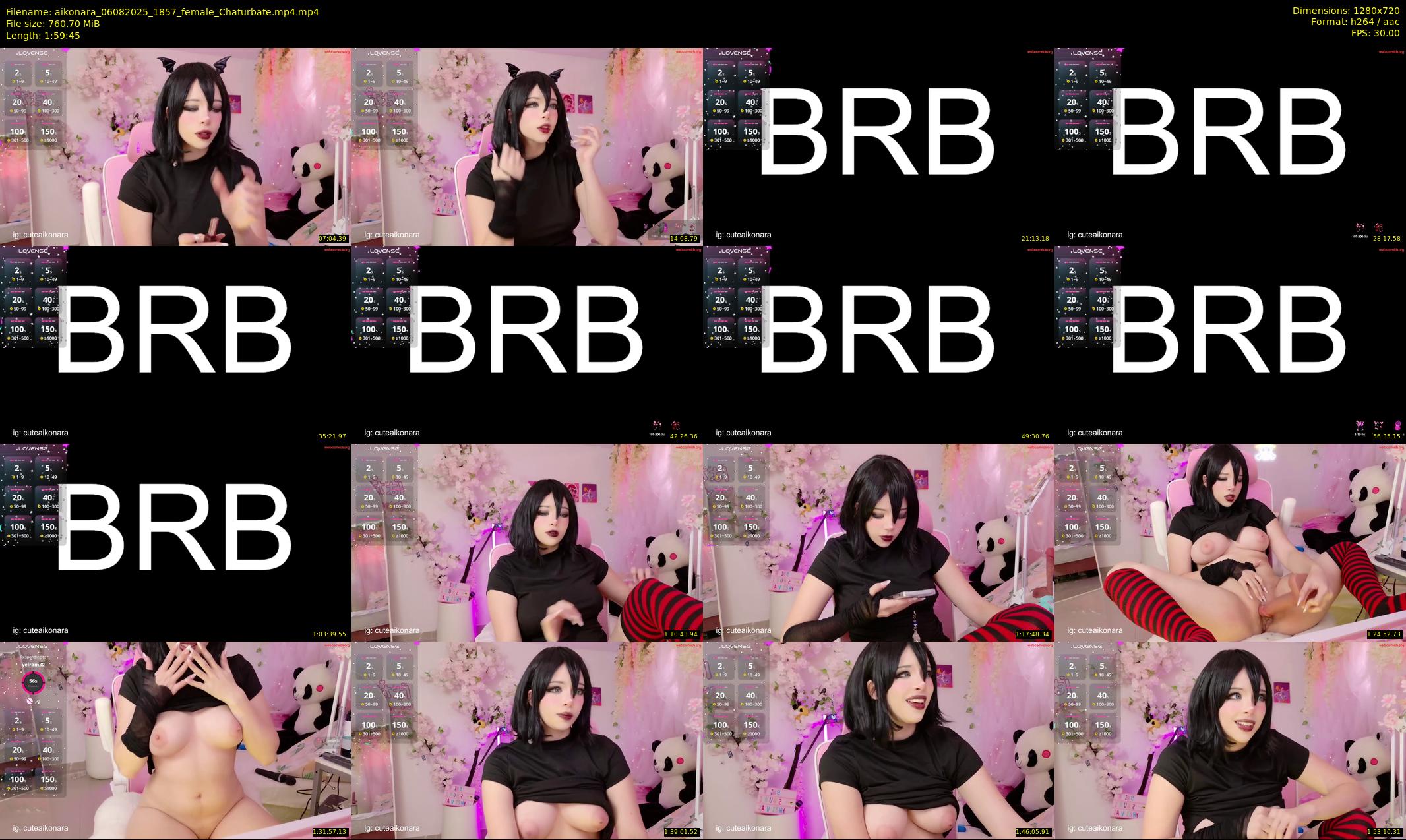 aikonara — 120 minute Chaturbate female cam show recording, 720p, Aug 6, 2025