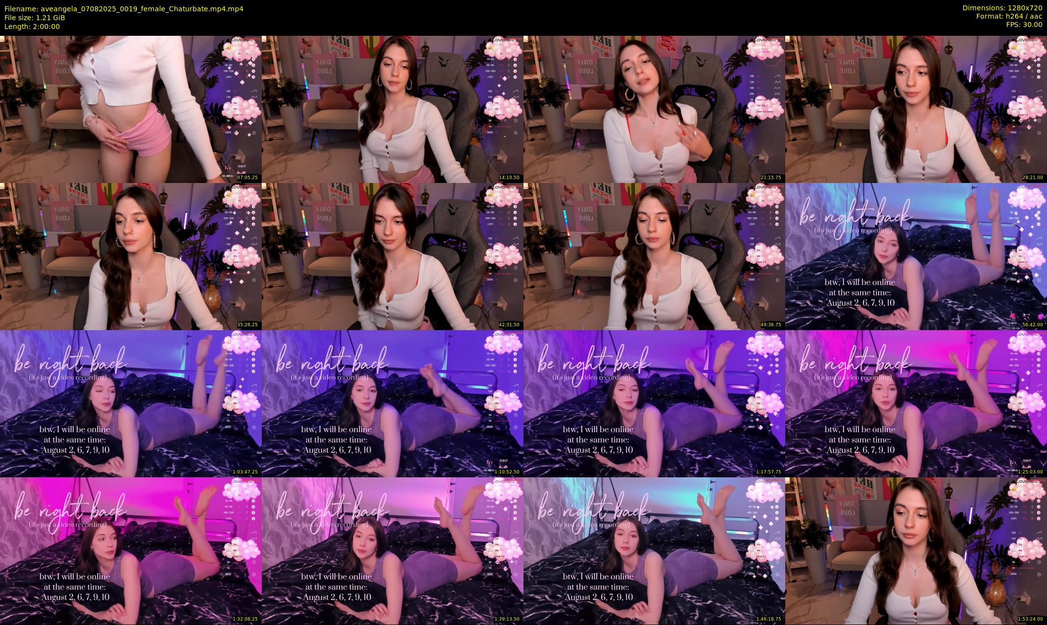 aveangela — 120 minute Chaturbate couple cam show recording, 720p, Aug 7, 2025