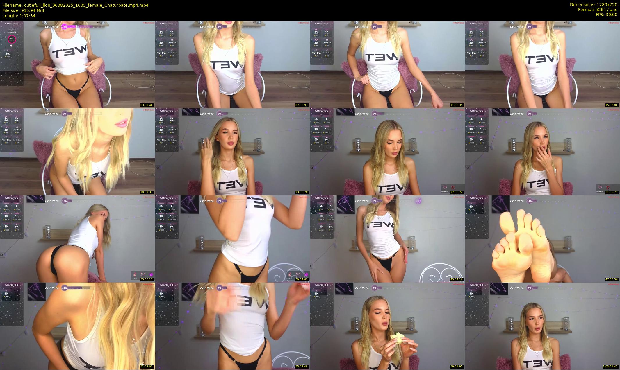 cutiefull_lion — 68 minute Chaturbate female cam show recording, 720p, Aug 6, 2025