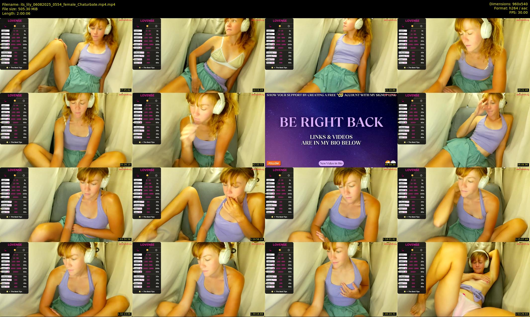 its_lily — 121 minute Chaturbate female cam show recording, 480p, Aug 6, 2025
