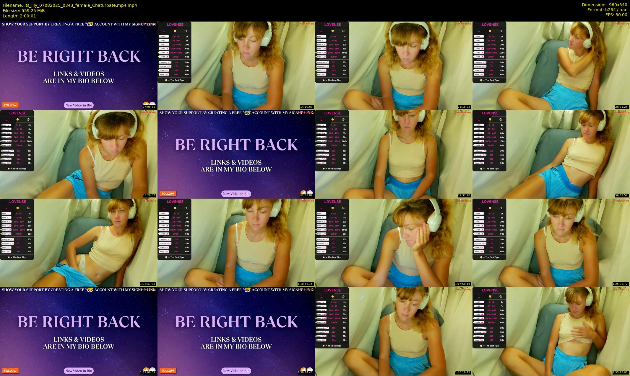 its_lily — 121 minute Chaturbate female cam show recording, 480p, Aug 7, 2025