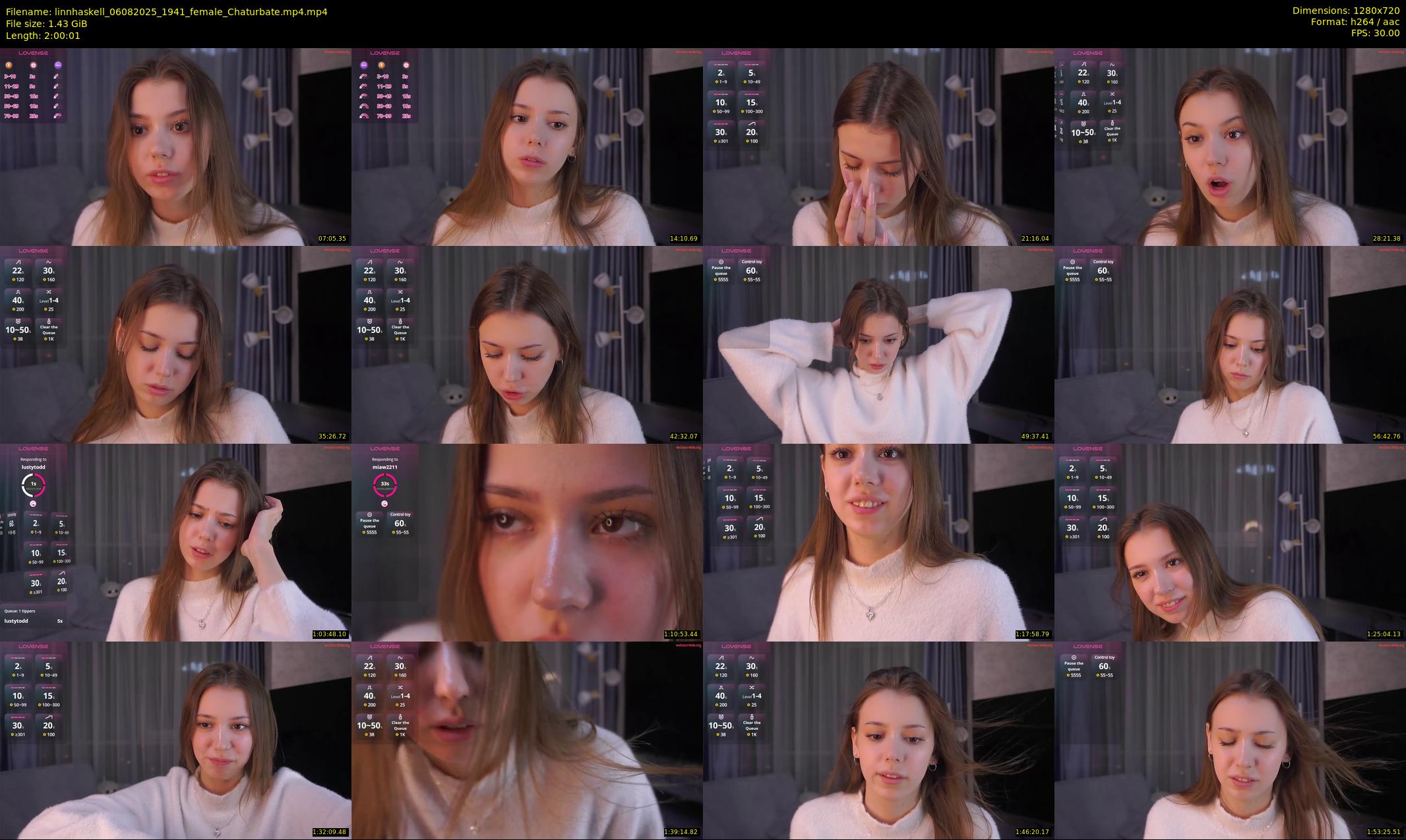 linnhaskell — 121 minute Chaturbate female cam show recording, 720p, Aug 6, 2025