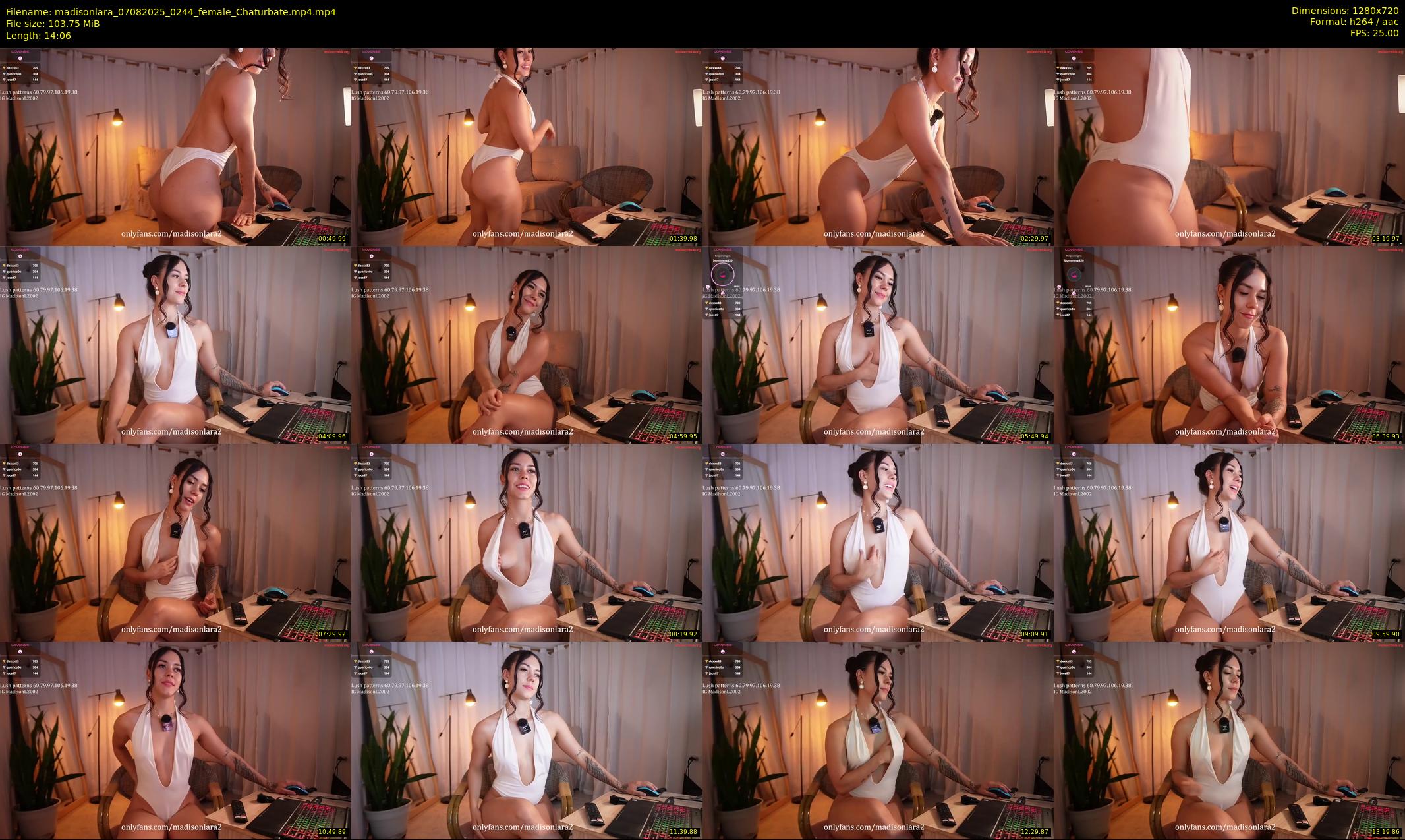 madisonlara — 15 minute Chaturbate female cam show recording, 720p, Aug 7, 2025