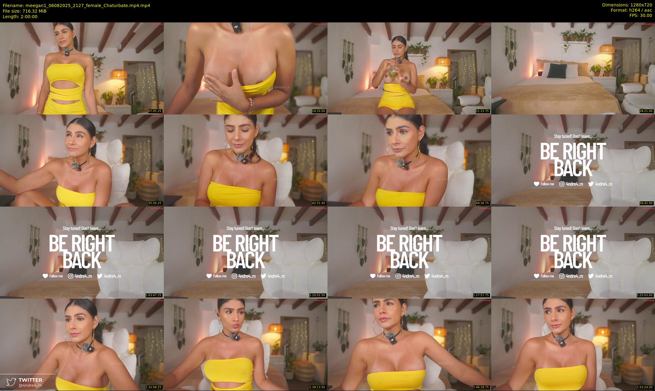 meegan1 — 120 minute Chaturbate female cam show recording, 720p, Aug 6, 2025