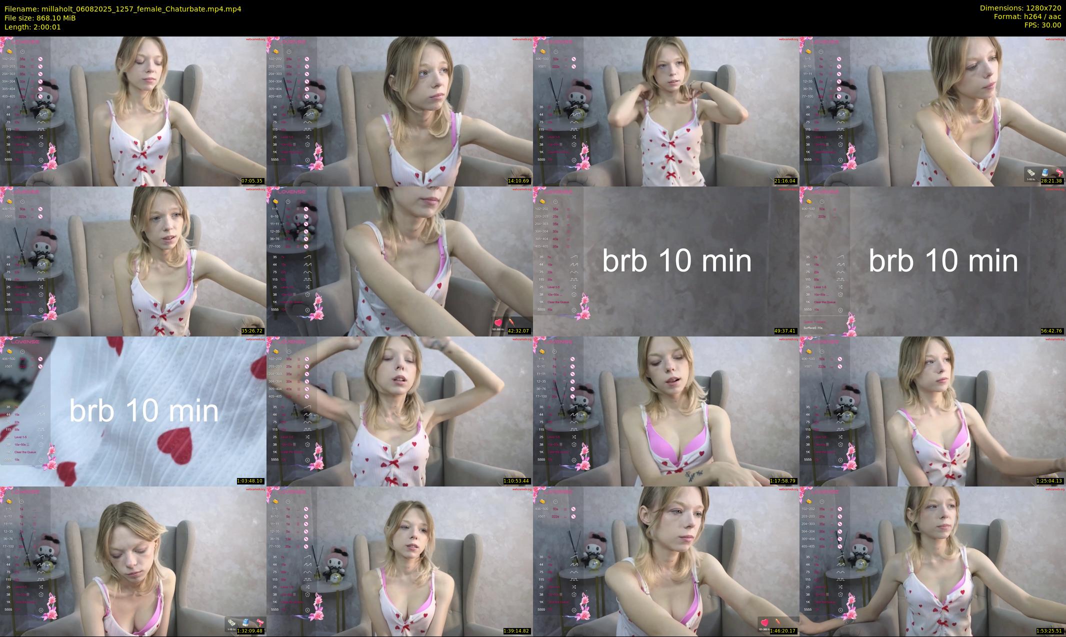 millaholt — 121 minute Chaturbate female cam show recording, 720p, Aug 6, 2025