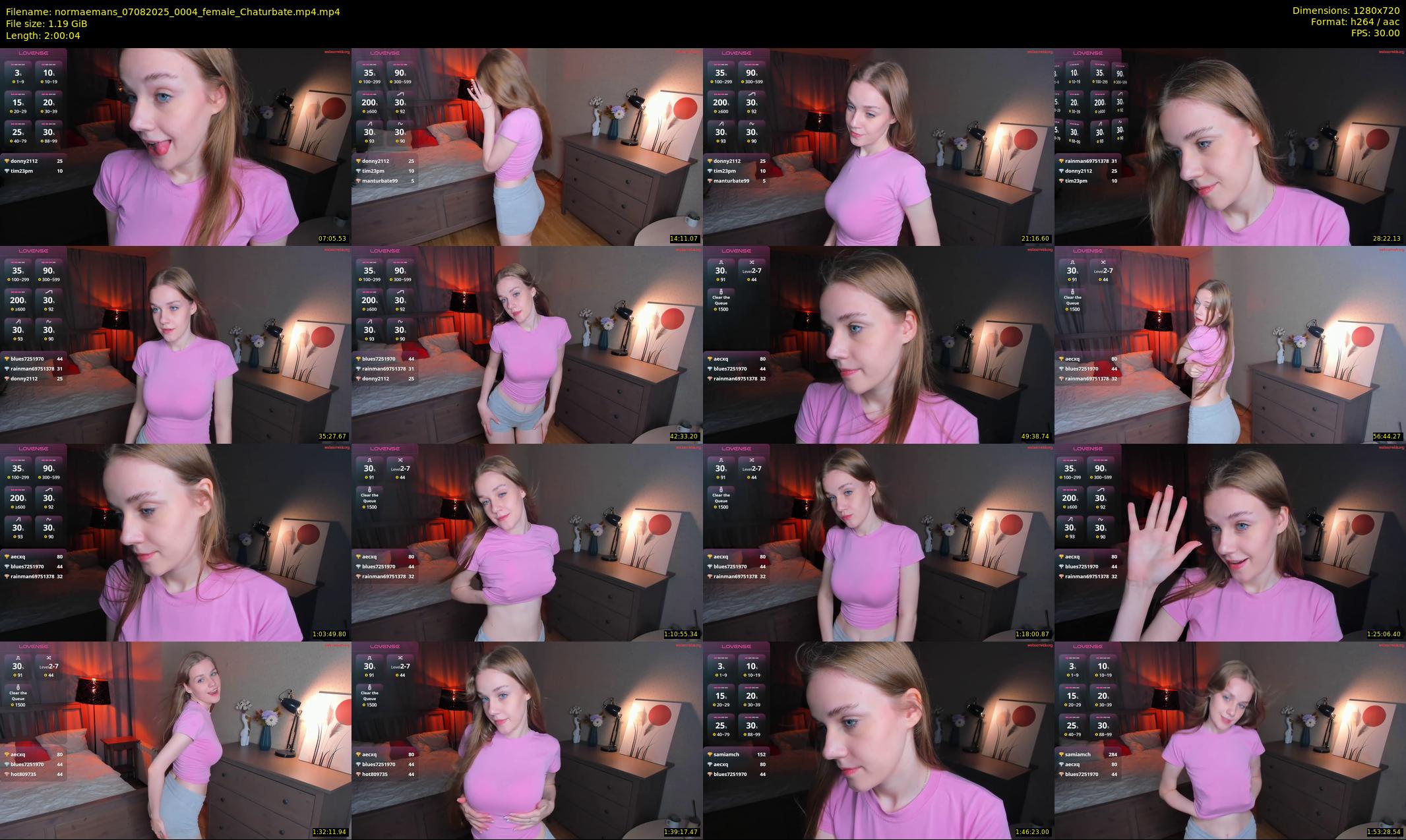 normaemans — 121 minute Chaturbate female cam show recording, 720p, Aug 7, 2025