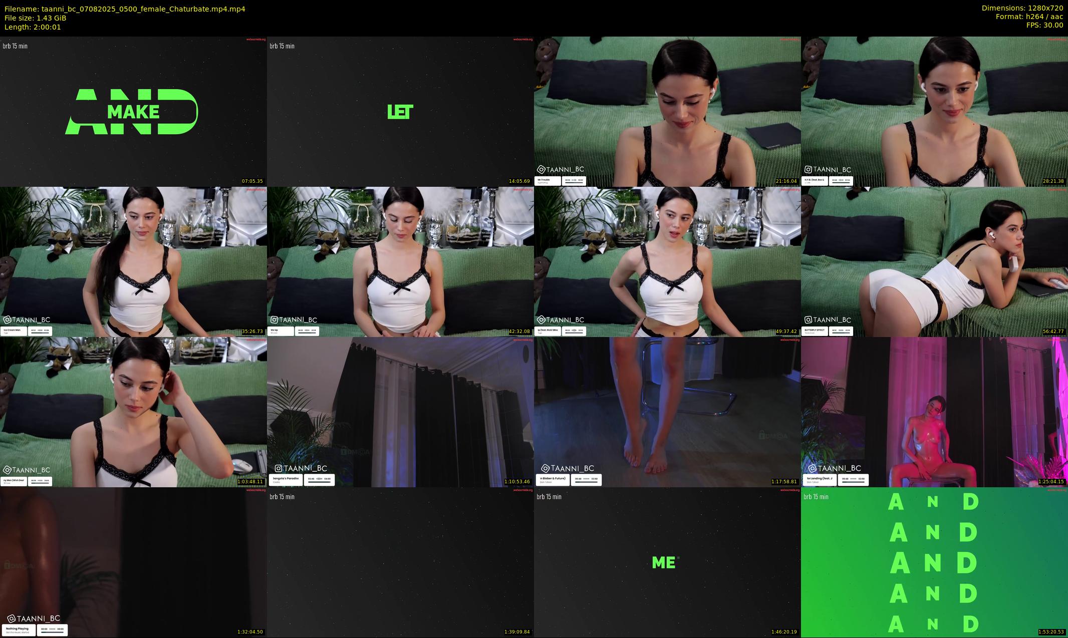taanni_bc — 121 minute Chaturbate female cam show recording, 720p, Aug 7, 2025
