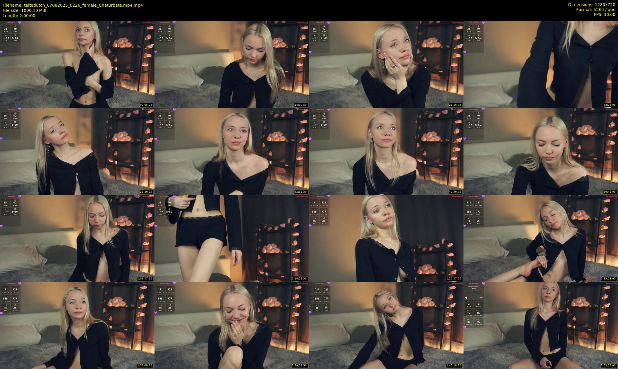 taitedutch — 120 minute Chaturbate female cam show recording, 720p, Aug 7, 2025