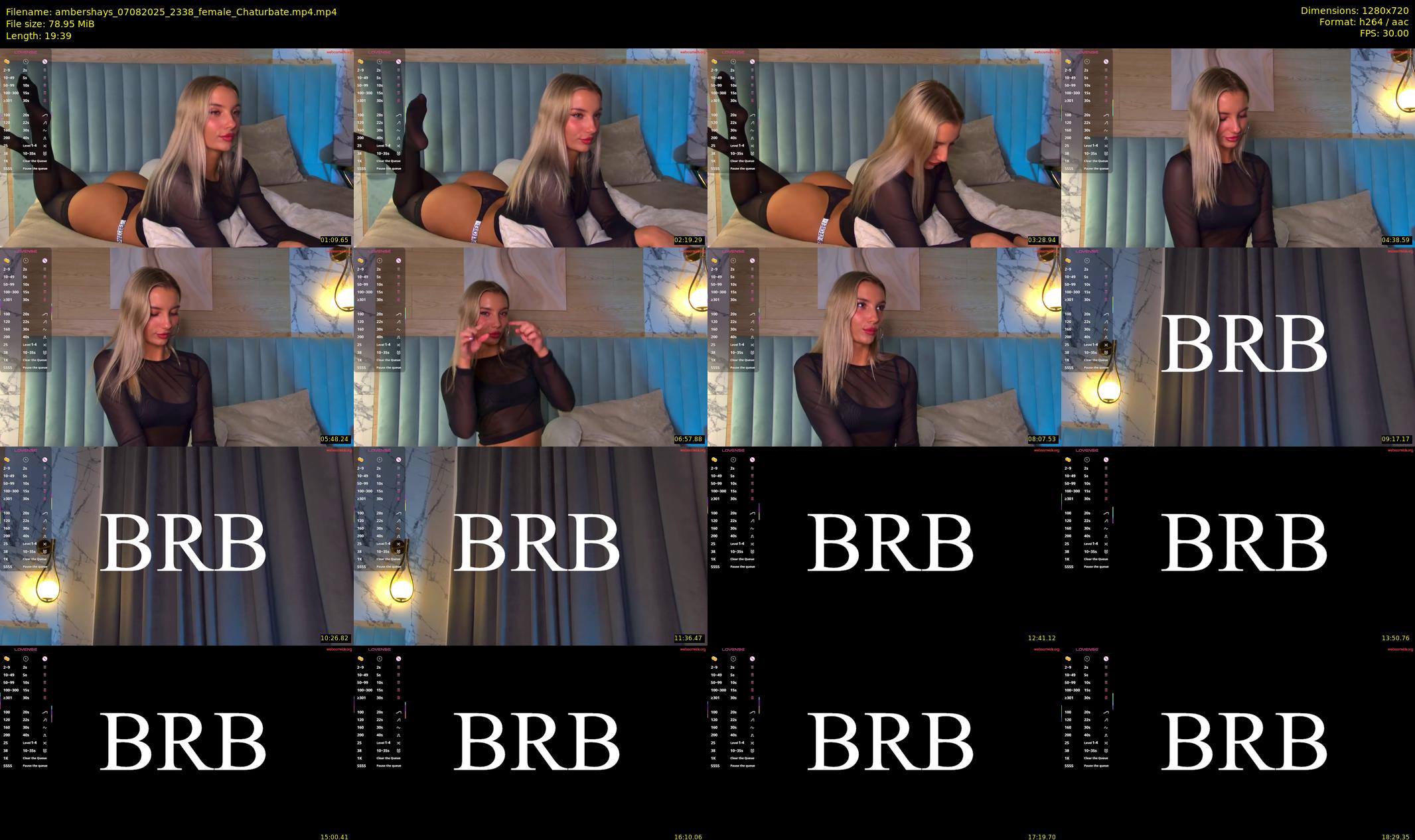 ambershays — 20 minute Chaturbate female cam show recording, 720p, Aug 7, 2025