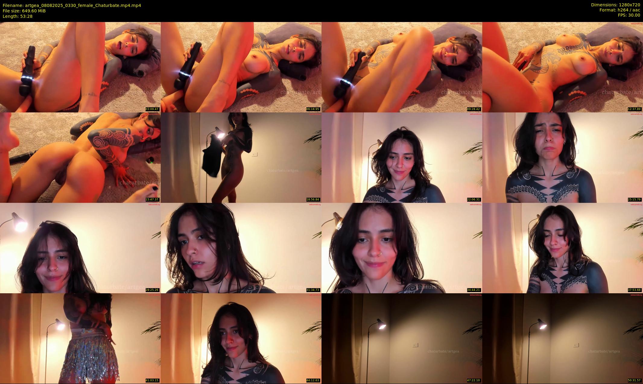 artgea — 54 minute Chaturbate female cam show recording, 720p, Aug 8, 2025