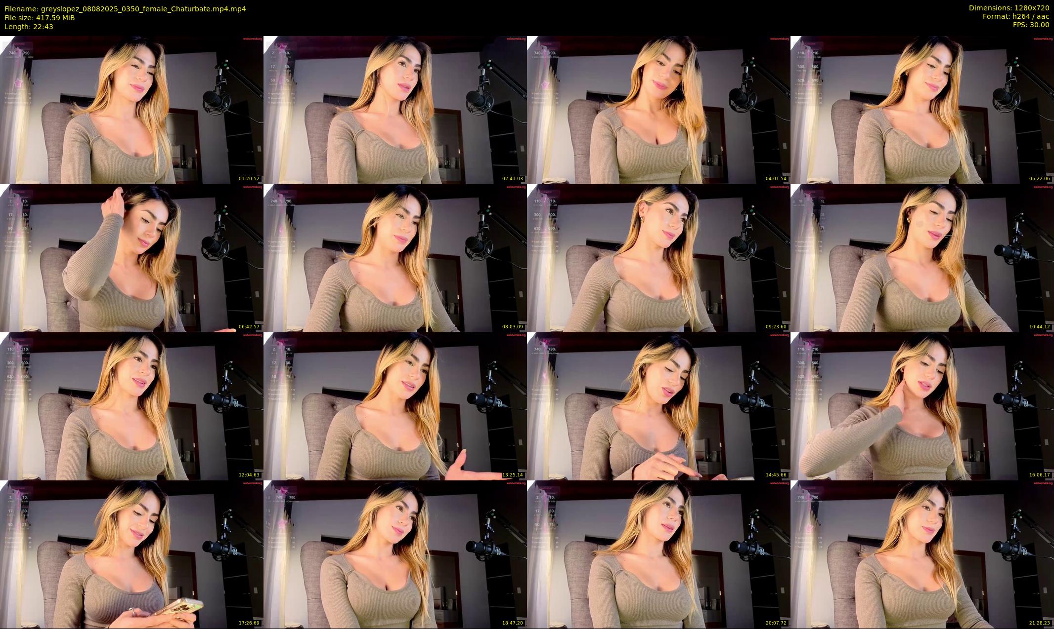greyslopez — 23 minute Chaturbate female cam show recording, 720p, Aug 8, 2025