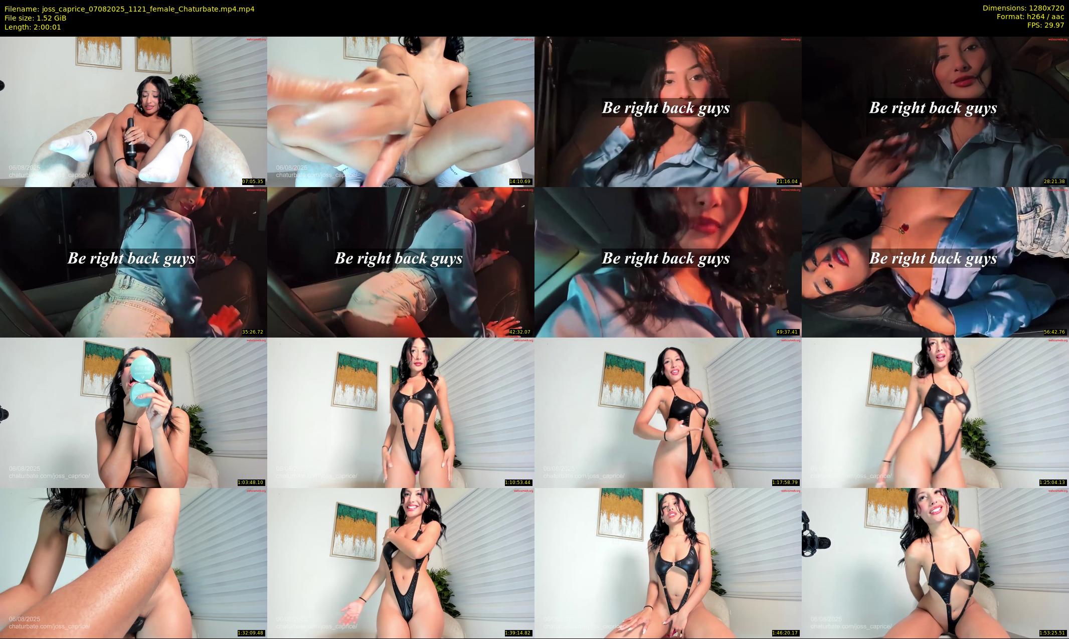 joss_caprice — 121 minute Chaturbate female cam show recording, 720p, Aug 7, 2025