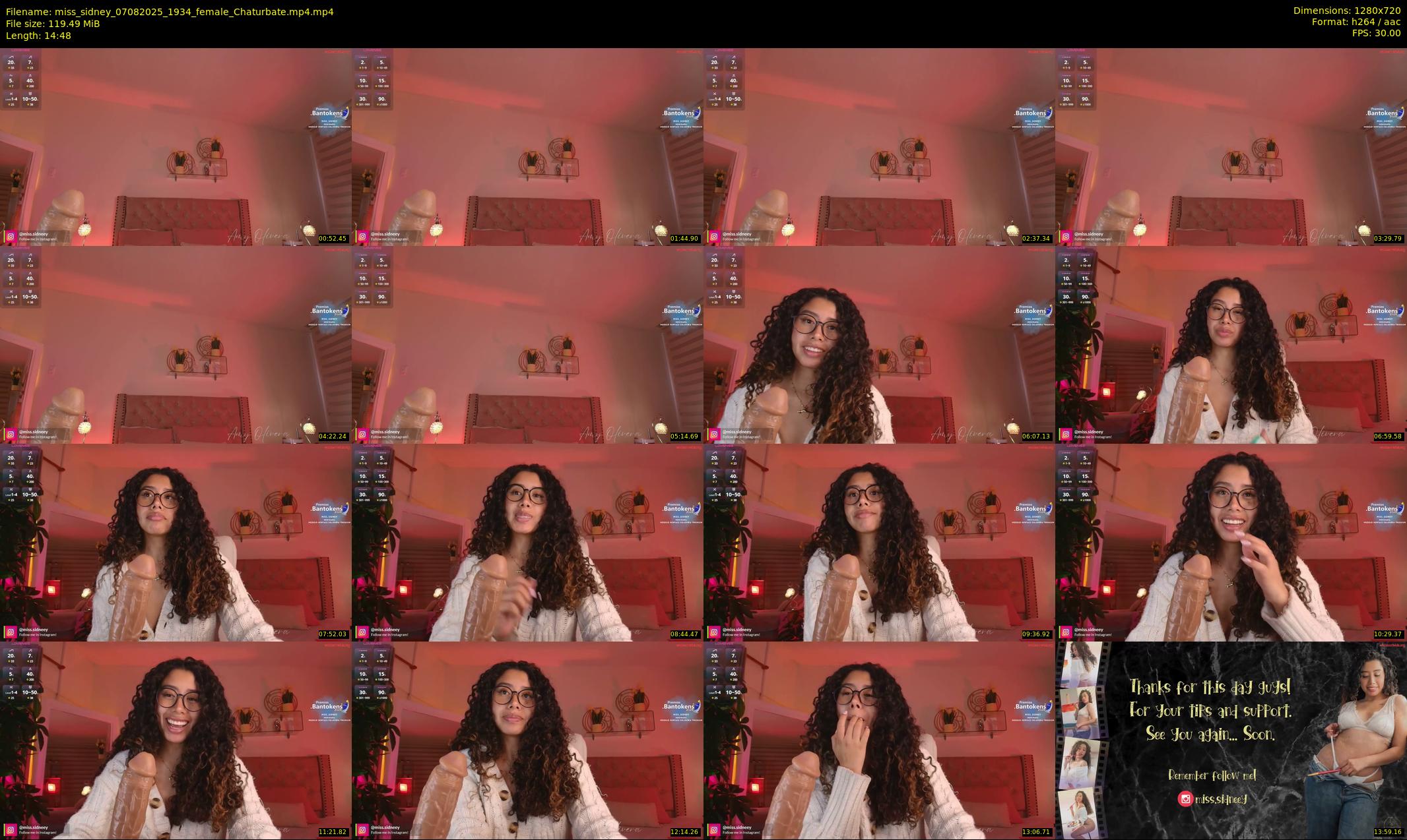 miss_sidney — 15 minute Chaturbate female cam show recording, 720p, Aug 7, 2025