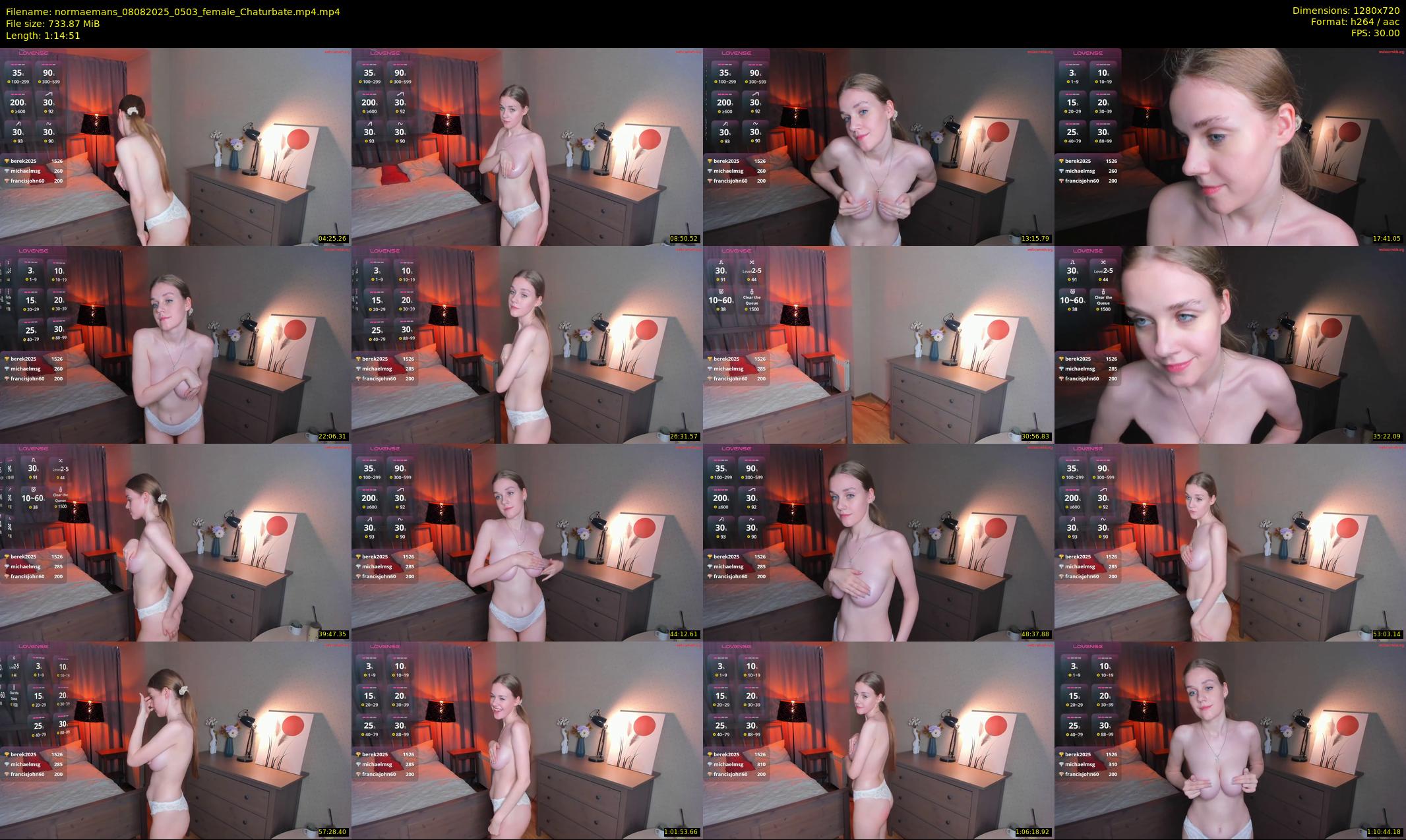 normaemans — 75 minute Chaturbate female cam show recording, 720p, Aug 8, 2025