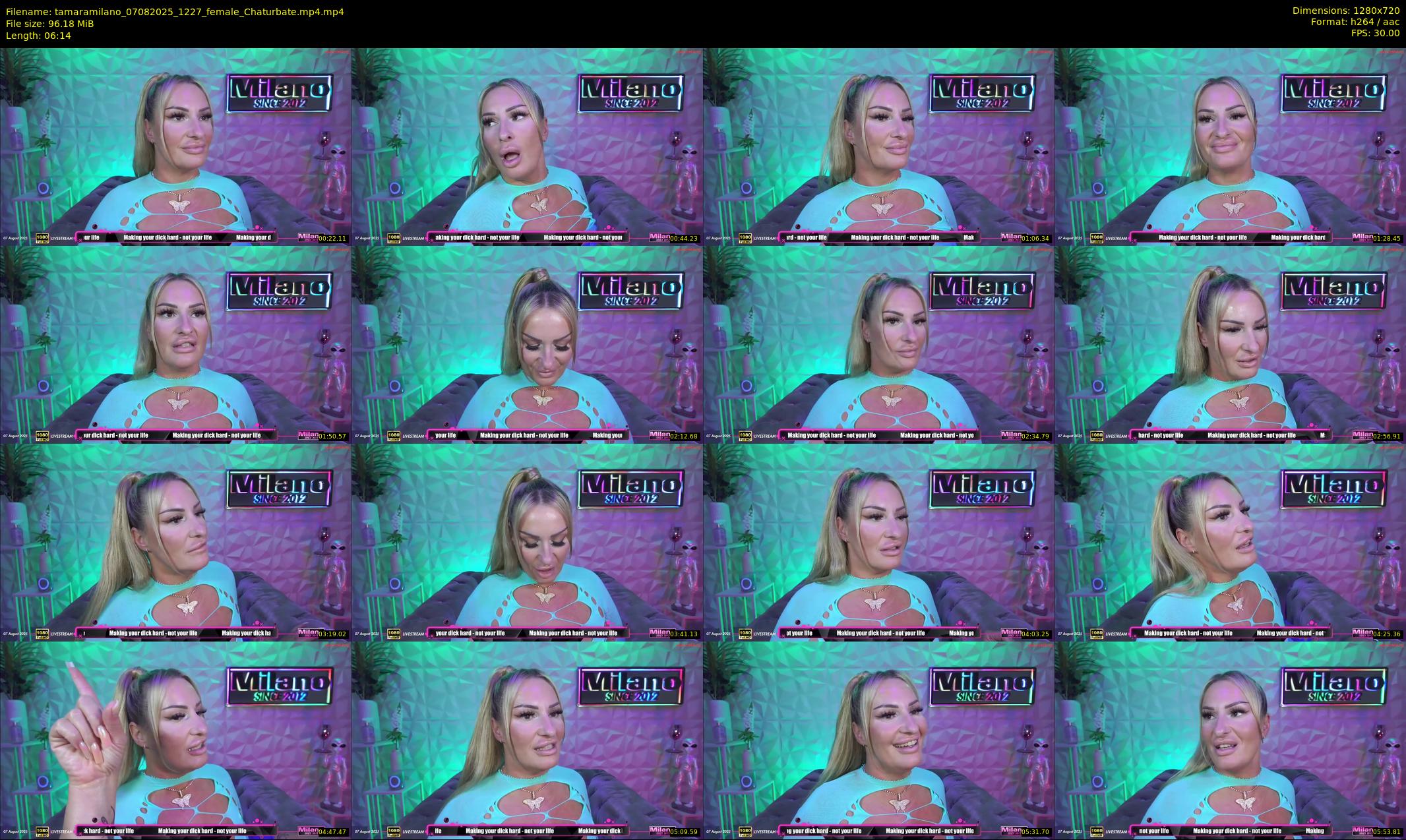 tamaramilano — 7 minute Chaturbate female cam show recording, 720p, Aug 7, 2025