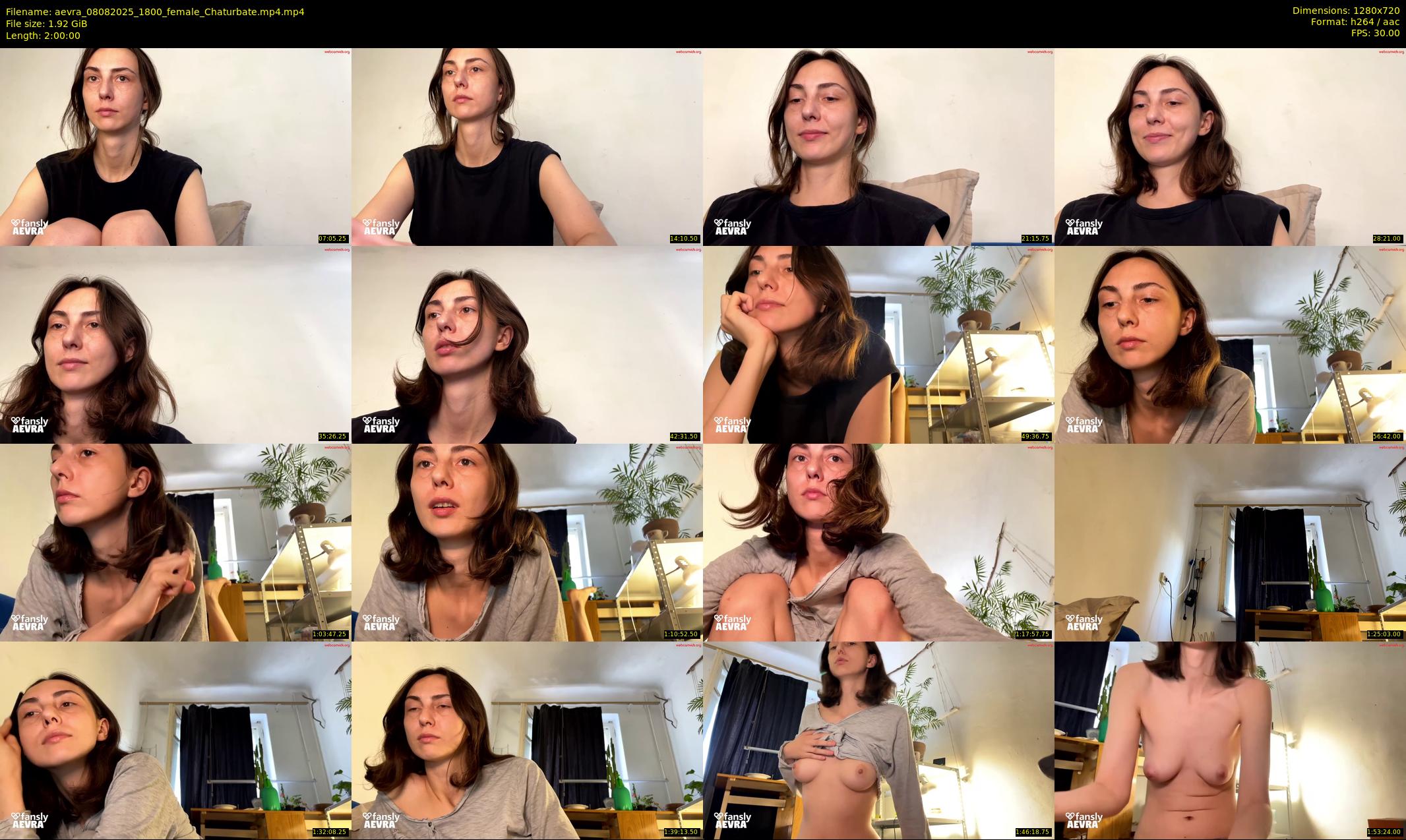 aevra — 120 minute Chaturbate female cam show recording, 720p, Aug 8, 2025