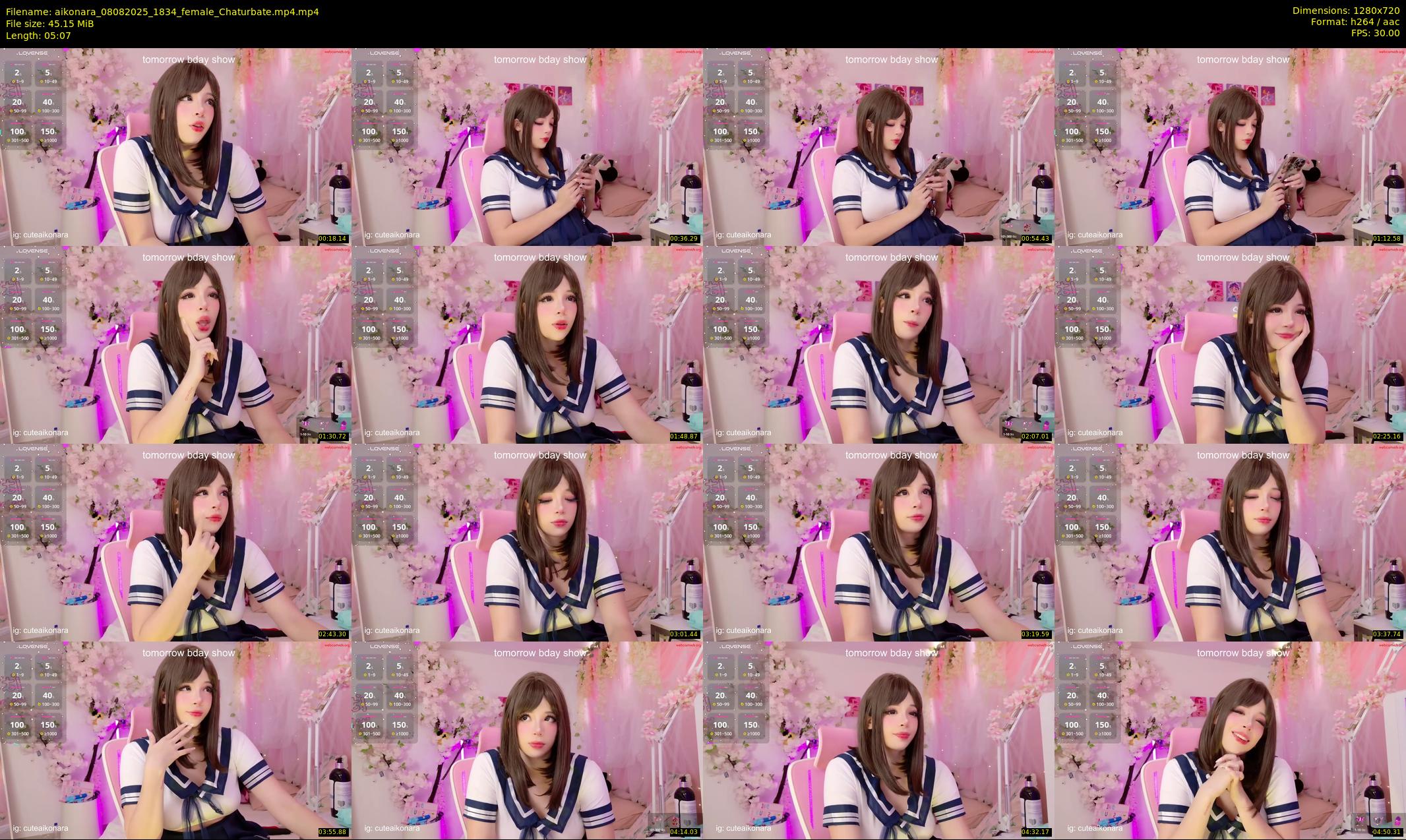 aikonara — 6 minute Chaturbate female cam show recording, 720p, Aug 8, 2025