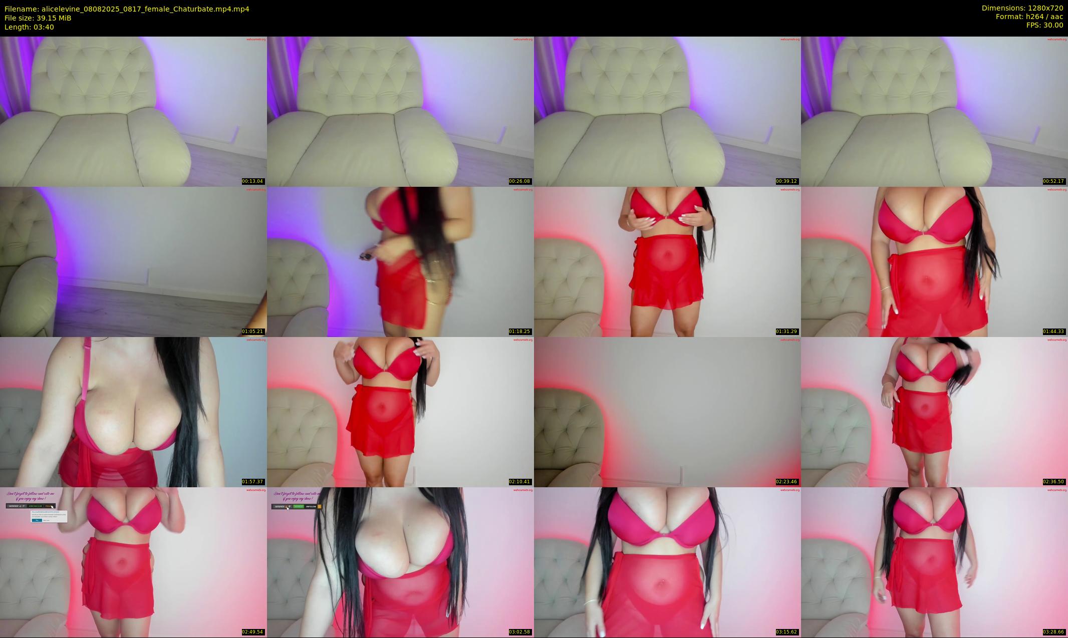 alicelevine — 4 minute Chaturbate female cam show recording, 720p, Aug 8, 2025