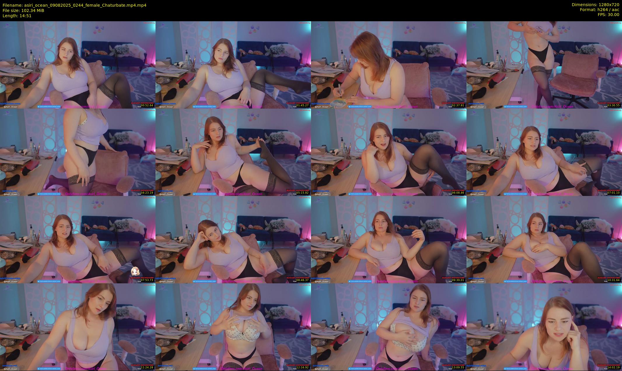 asiri_ocean — 15 minute Chaturbate female cam show recording, 720p, Aug 9, 2025