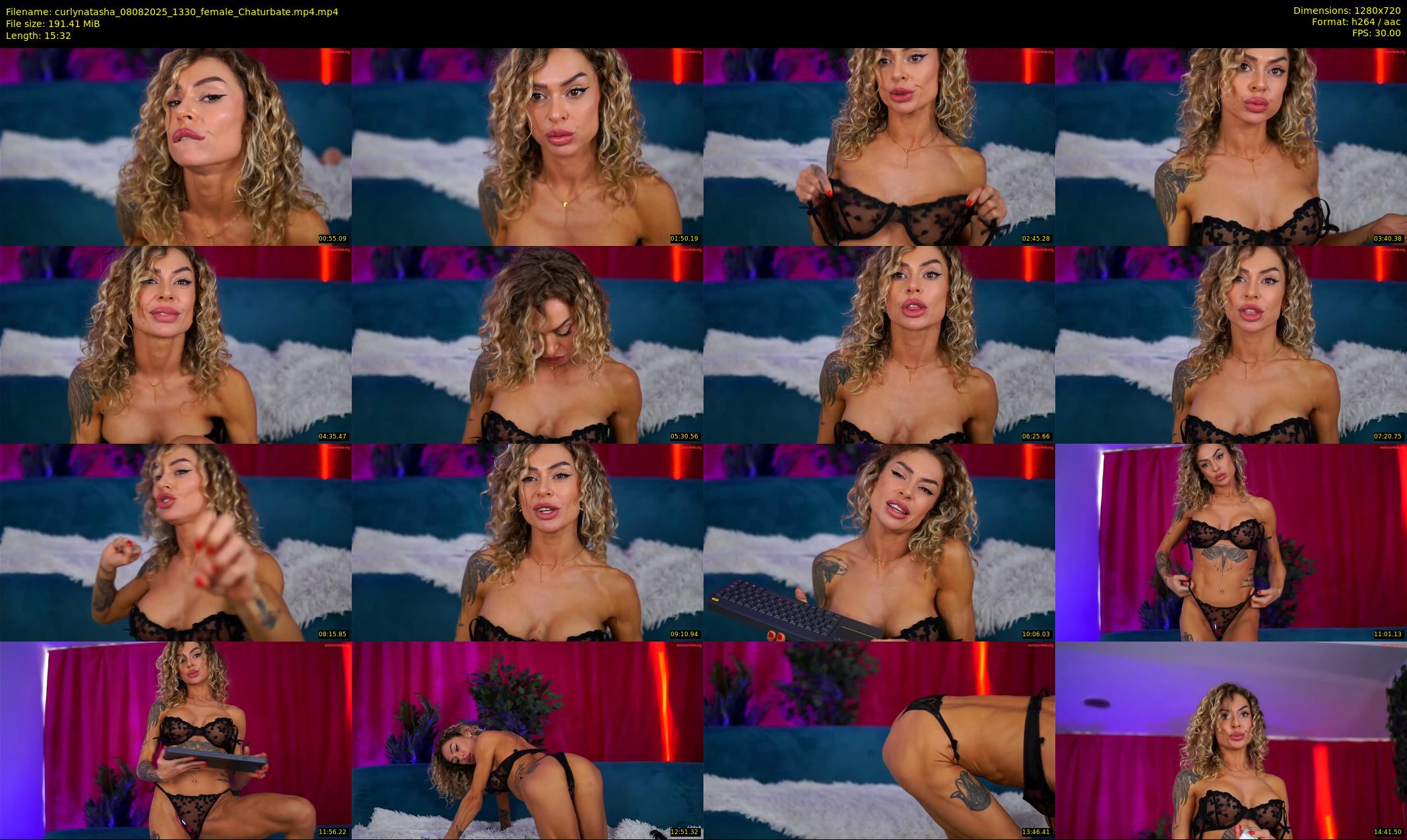 curlynatasha — 16 minute Chaturbate female cam show recording, 720p, Aug 8, 2025