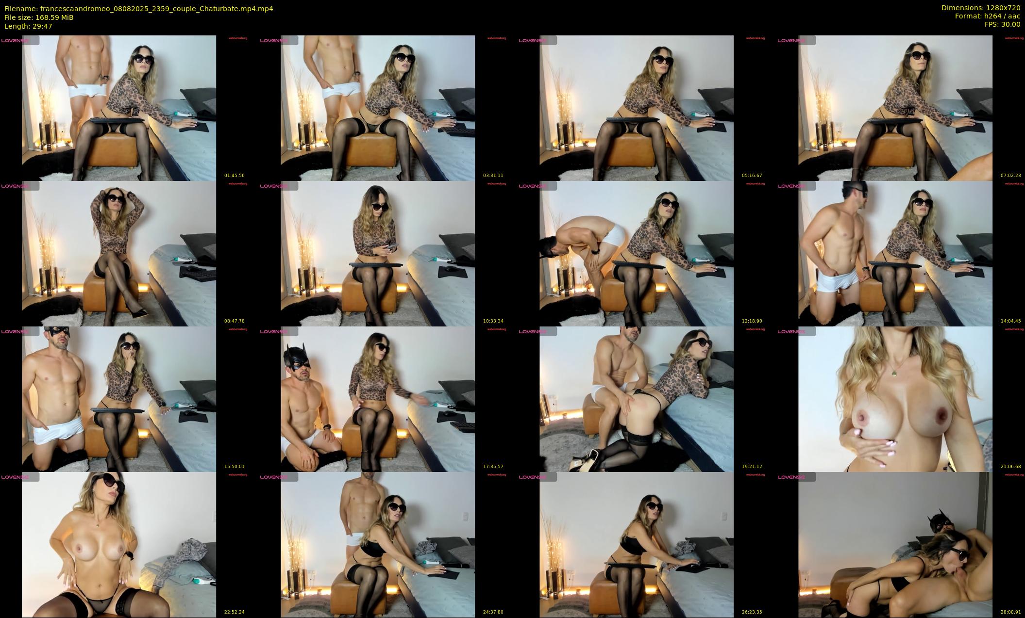 francescaandromeo — 30 minute Chaturbate couple cam show recording, 720p, Aug 8, 2025