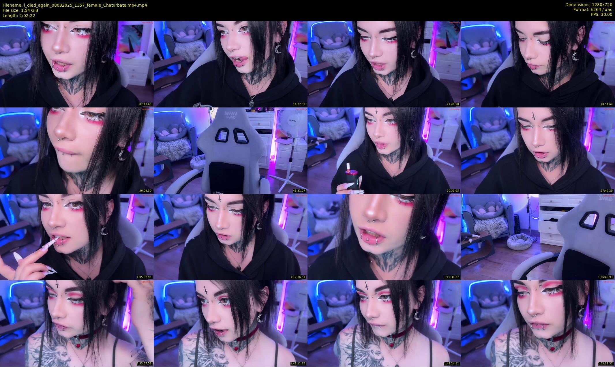 i_died_again — 123 minute Chaturbate female cam show recording, 720p, Aug 8, 2025