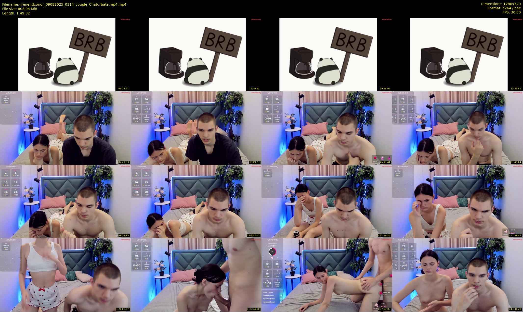 irenendconor — 110 minute Chaturbate couple cam show recording, 720p, Aug 9, 2025