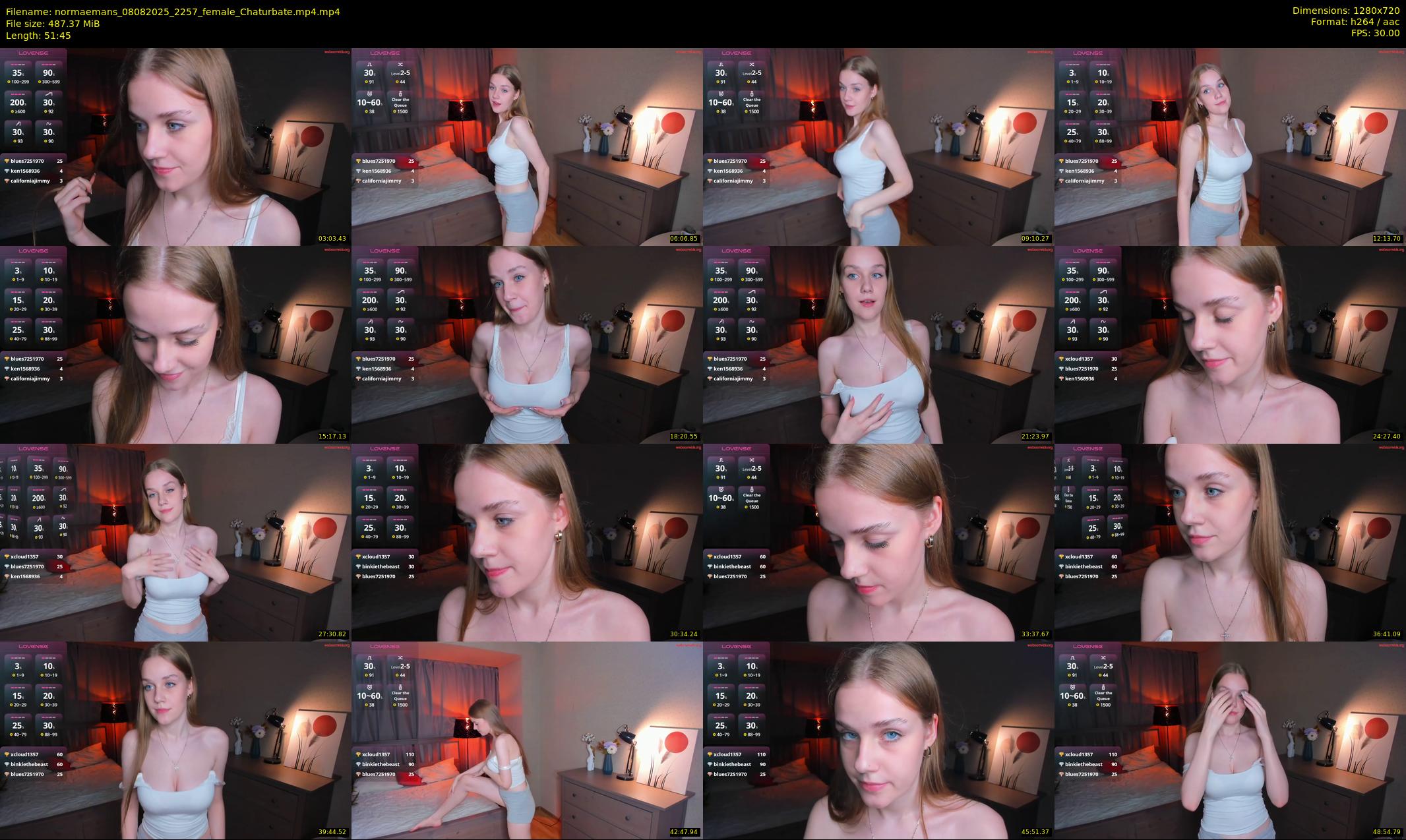 normaemans — 52 minute Chaturbate female cam show recording, 720p, Aug 8, 2025