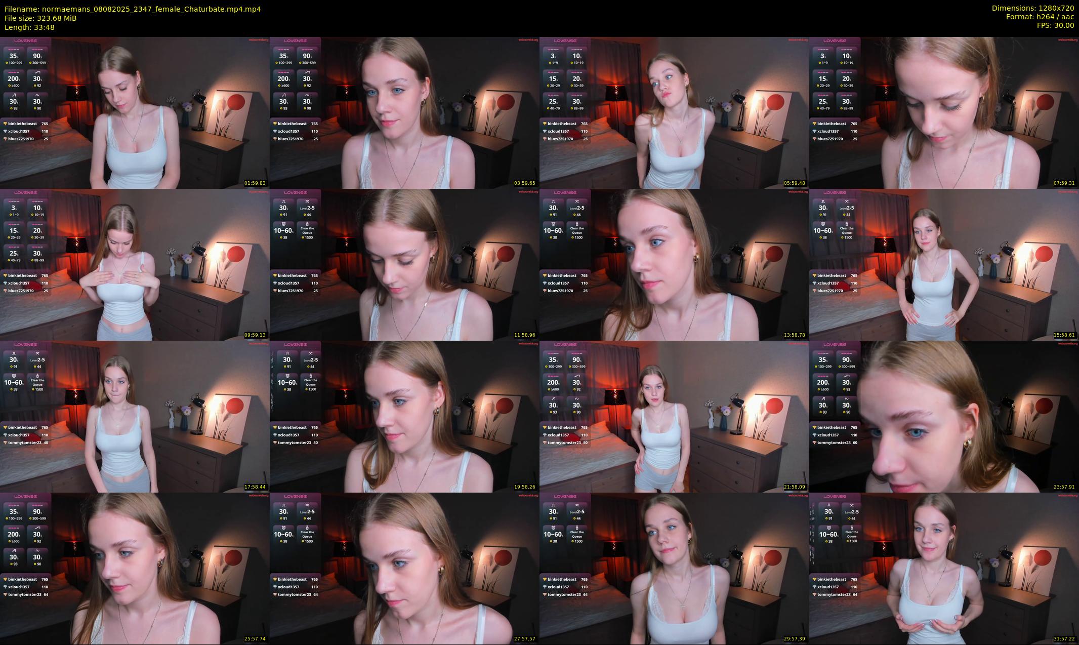 normaemans — 34 minute Chaturbate female cam show recording, 720p, Aug 8, 2025