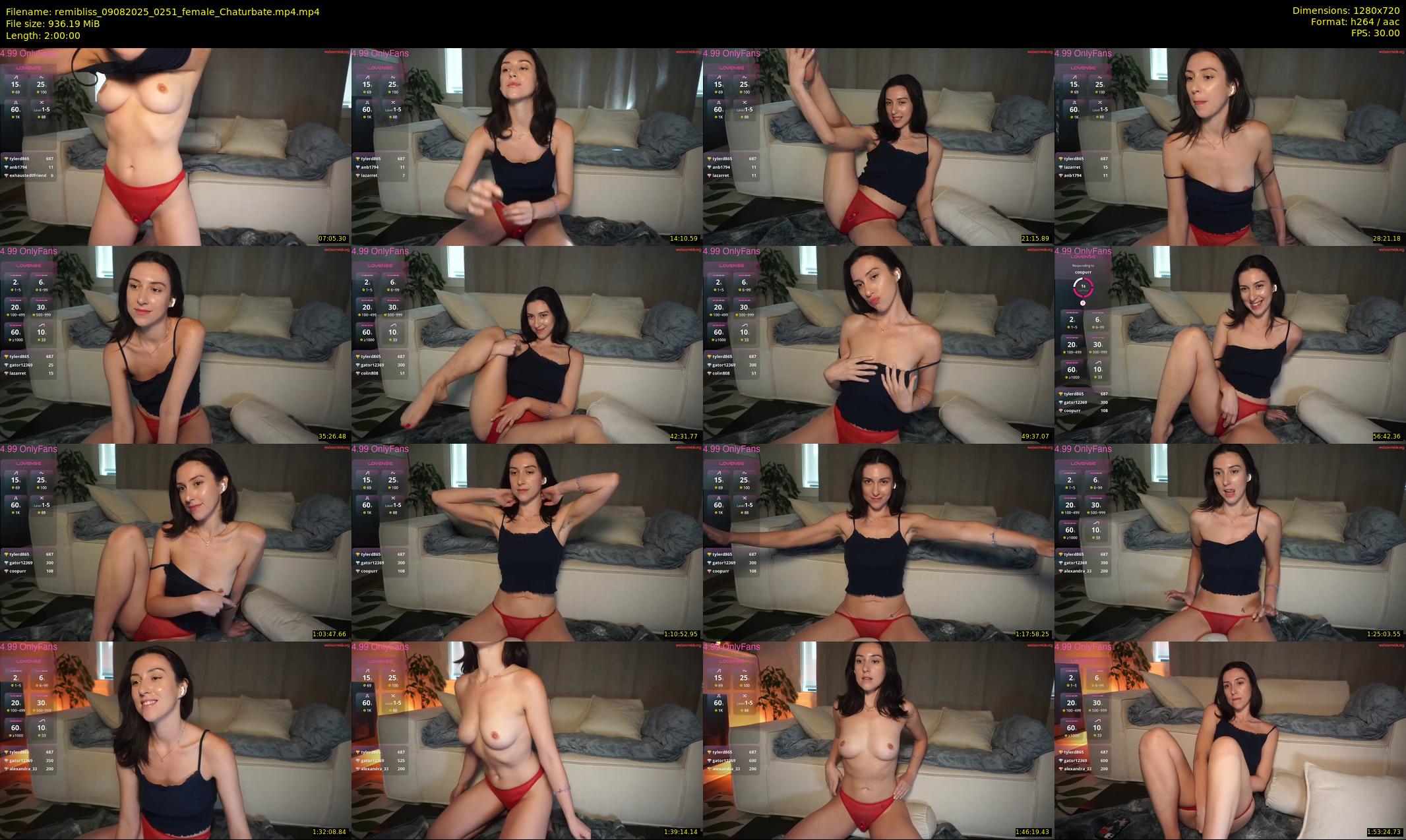 remibliss — 120 minute Chaturbate female cam show recording, 720p, Aug 9, 2025