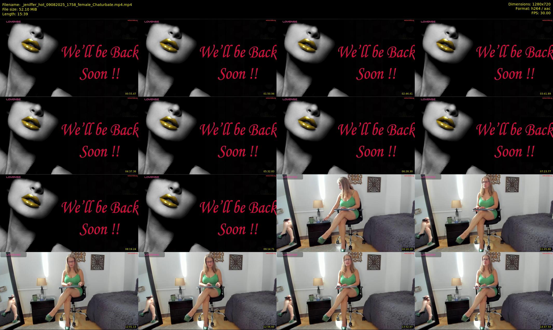 _jeniffer_hot — 16 minute Chaturbate female cam show recording, 720p, Aug 9, 2025